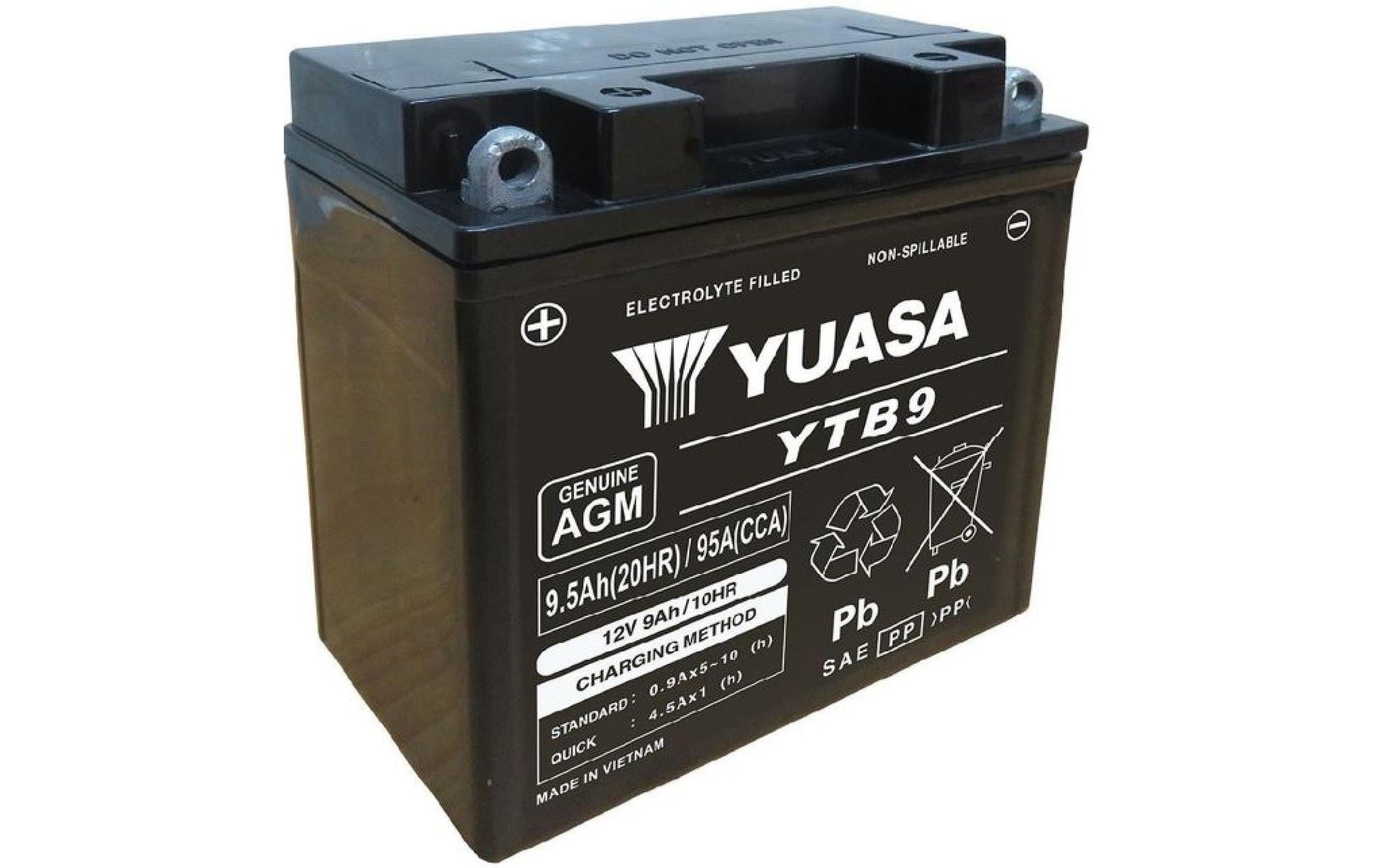 Yuasa Ersatzakku – Blei (Pb), 114 Wh, 12 V – für Motorrad