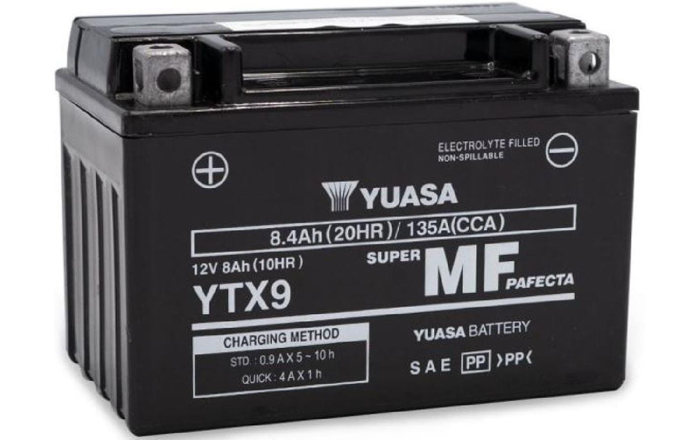 Yuasa Ersatzakku, Blei (Pb), 8000 mAh, 12 V – für Motorrad