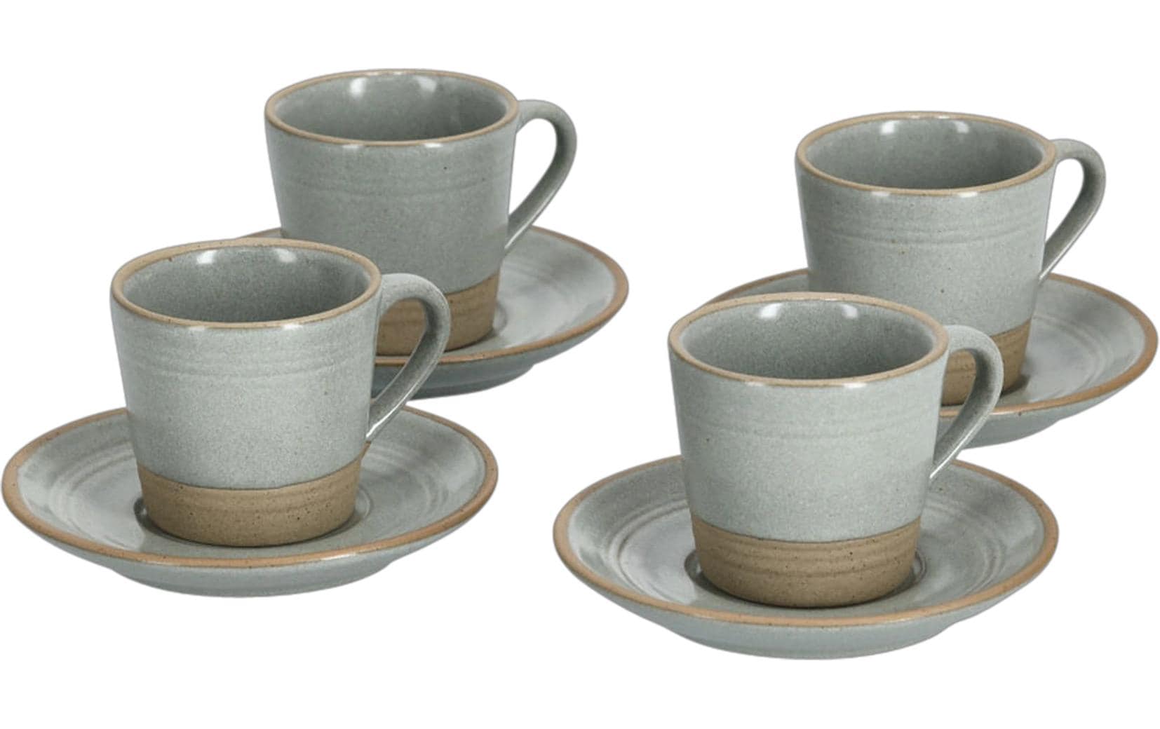 Zeller Present Espressotassen – Set 8-teilig, 60 ml, Ø 5,7 cm, Steingut, Blaugrün, spülmaschinenfest