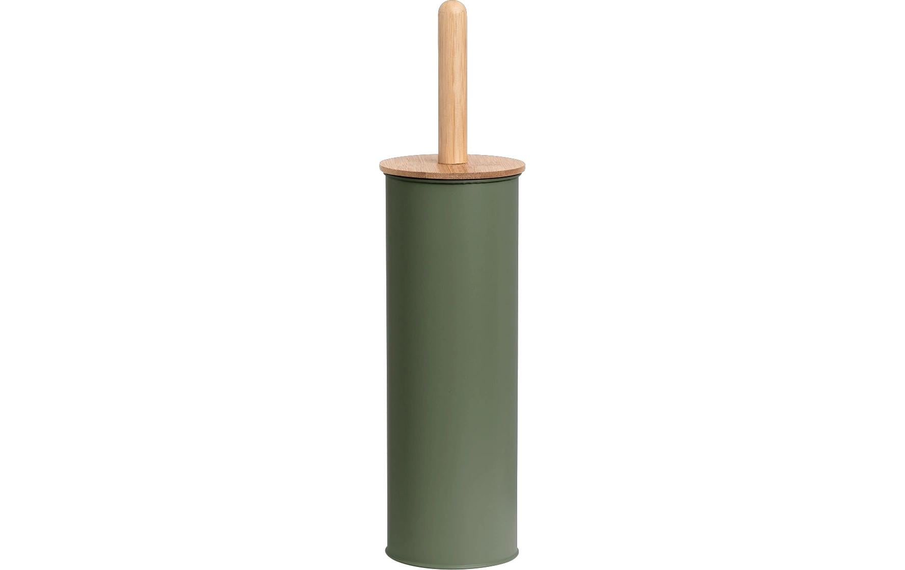 Zeller Present WC-Bürstenset – Kunststoff, Bambus, Salbeigrün, H 38,4 cm, Ø 10 cm
