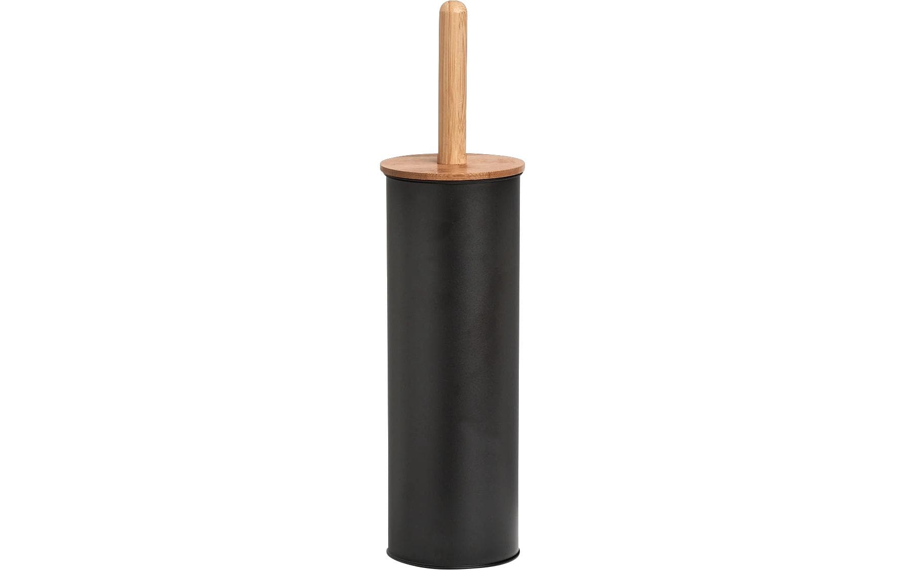 Zeller Present WC-Bürstenset – Metall, Bambus, Schwarz, H 38,4 cm, Ø 10 cm