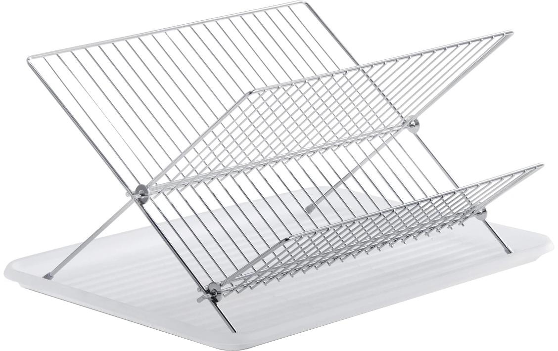 Zeller Present Abtropfgestell 43 × 32 × 24 cm, Metall/Kunststoff, Silber/Weiss