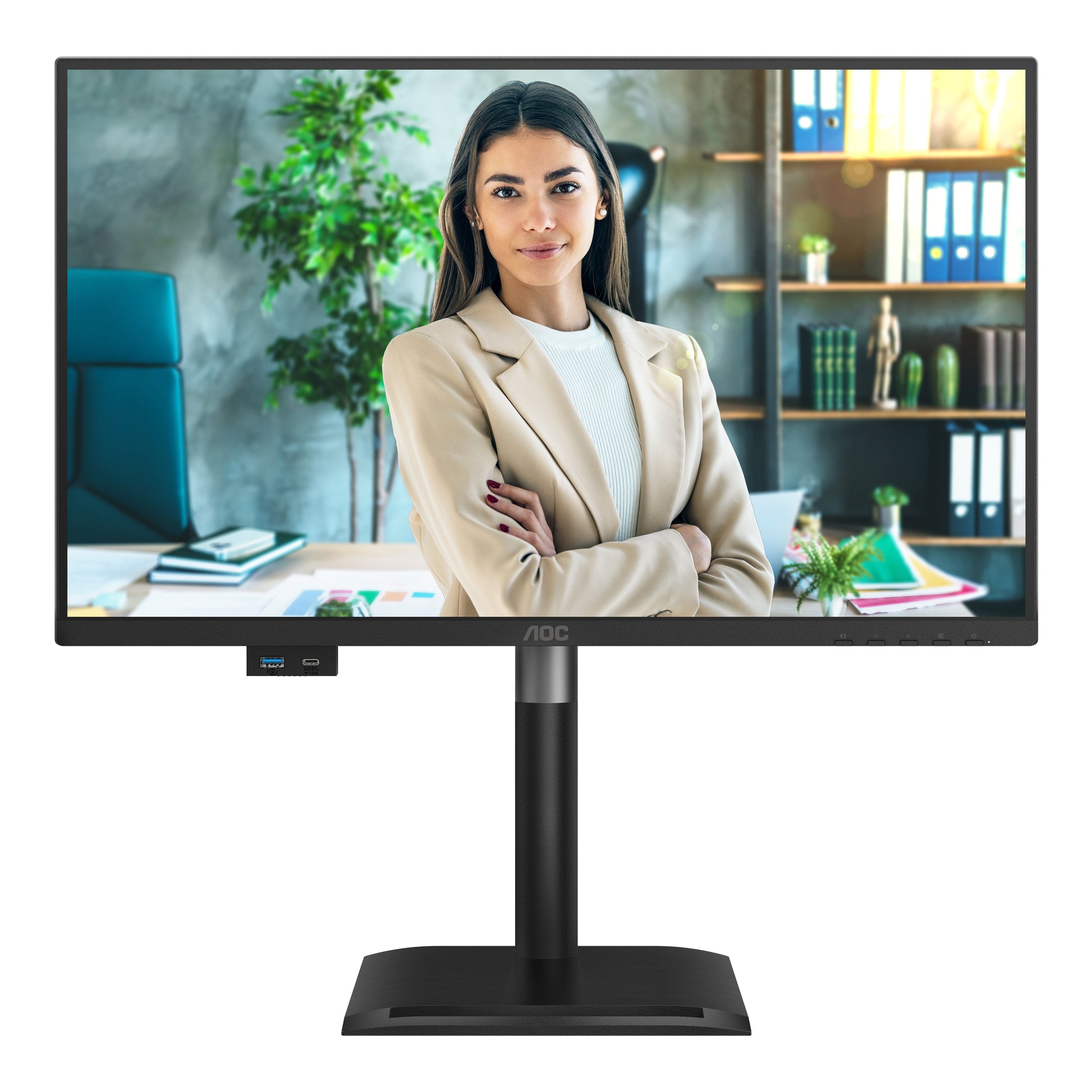 AOC 24P4CV – Monitor, 23,8" 1920 × 1080 (Full HD), IPS, 120 Hz, KVM, VESA 100 × 100, Schwarz