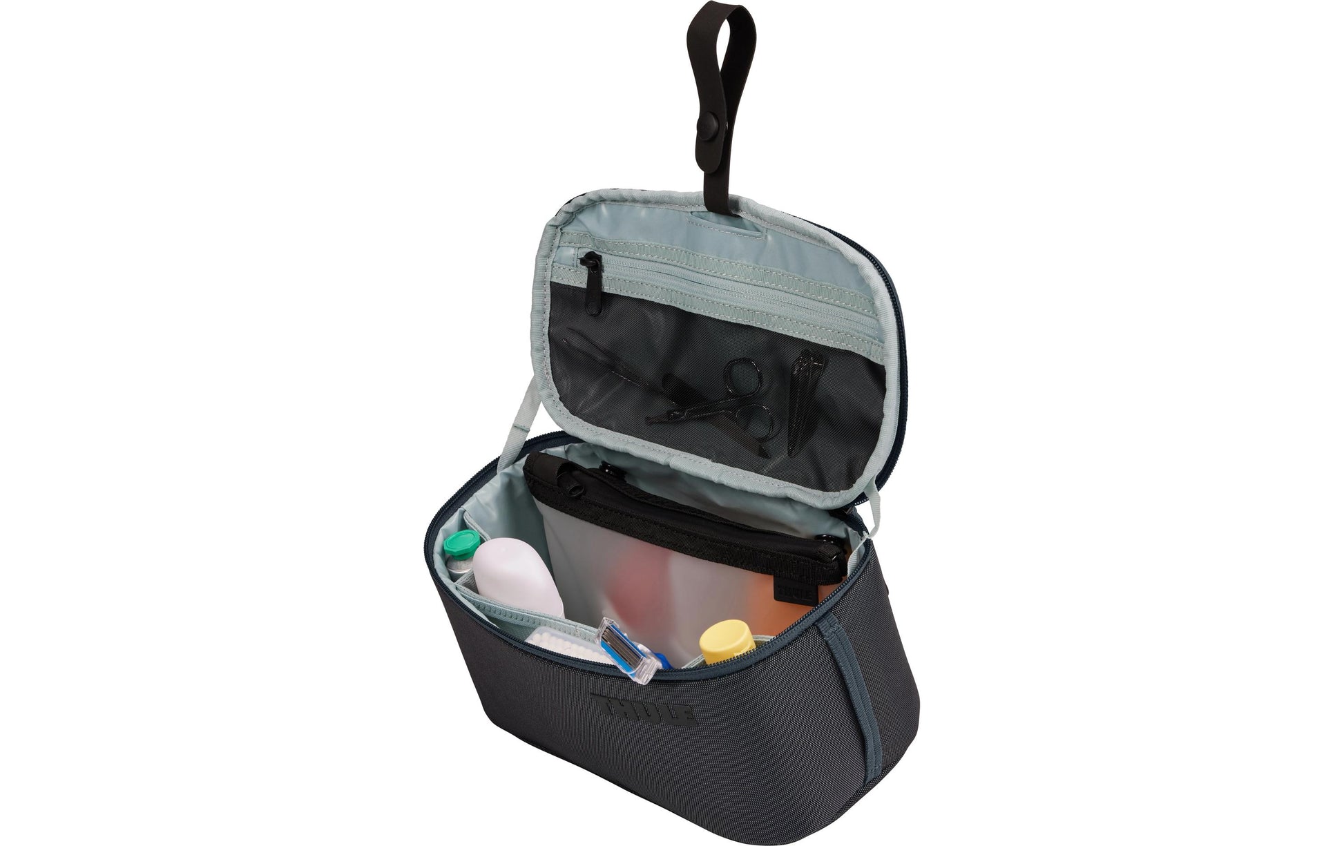 Thule Kulturbeutel Subterra 2 – bluesign, aufhängbar – 7 l – dunkelgrau – Polyester, TPU