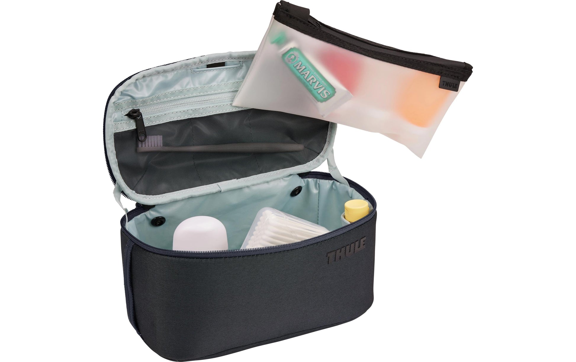Thule Kulturbeutel Subterra 2 – bluesign, aufhängbar – 7 l – dunkelgrau – Polyester, TPU