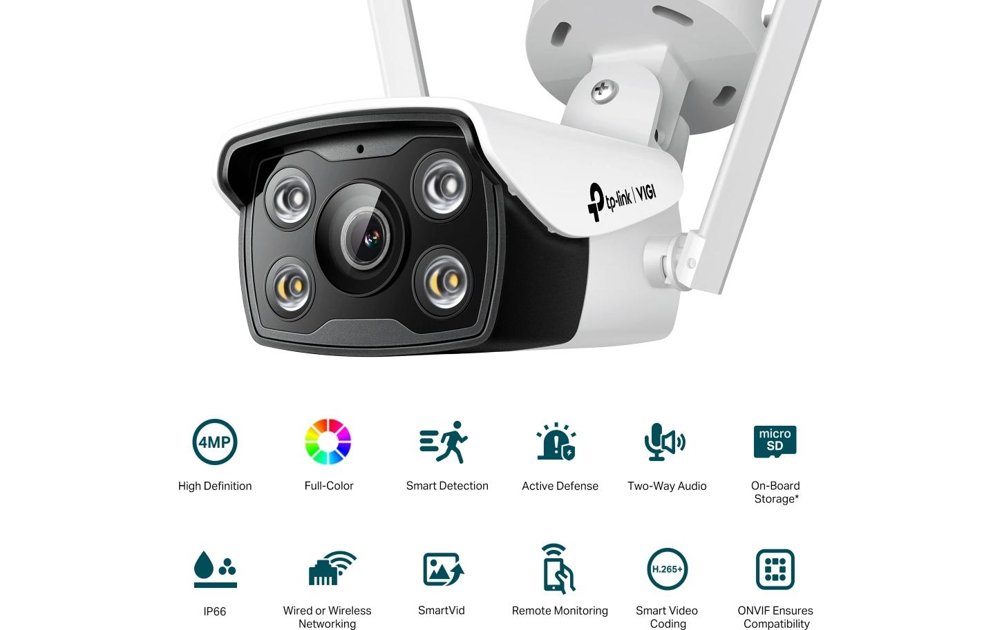 TP-Link Netzwerkkamera – 4 MP, Reichweite 30 m, IP66, Weiss