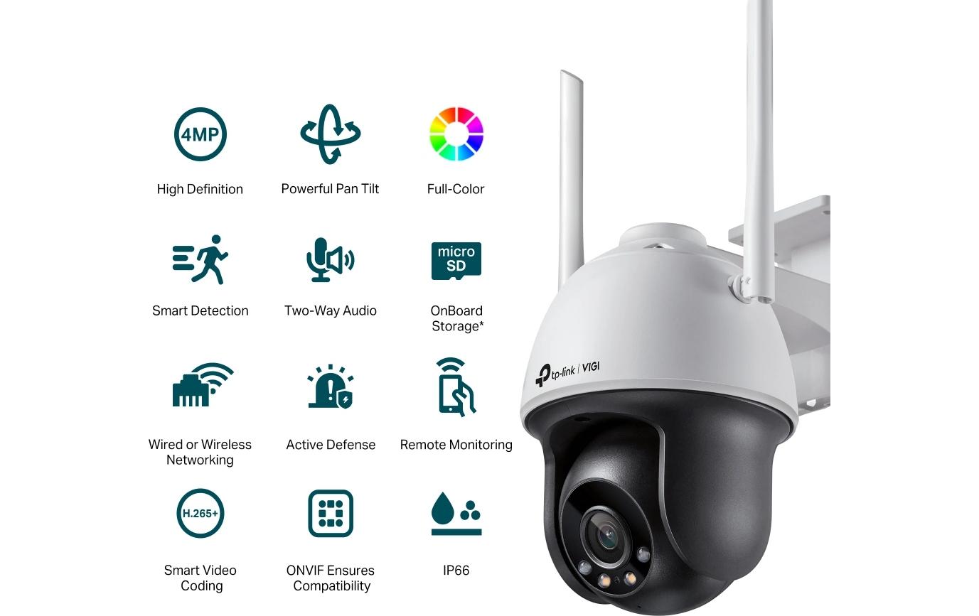 TP-Link VIGI Netzwerkkamera – 4 MP, Nachtsicht 30 m, IP66