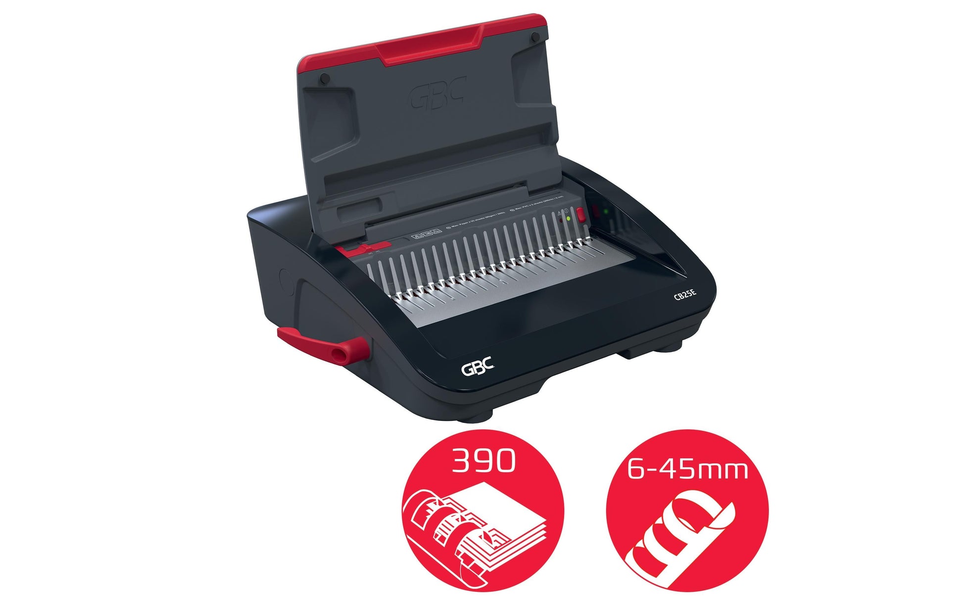 GBC CB25E Bindegerät – Plastikbindung, für Plastikbinderücken 45 mm, A4, bis 25 Blatt