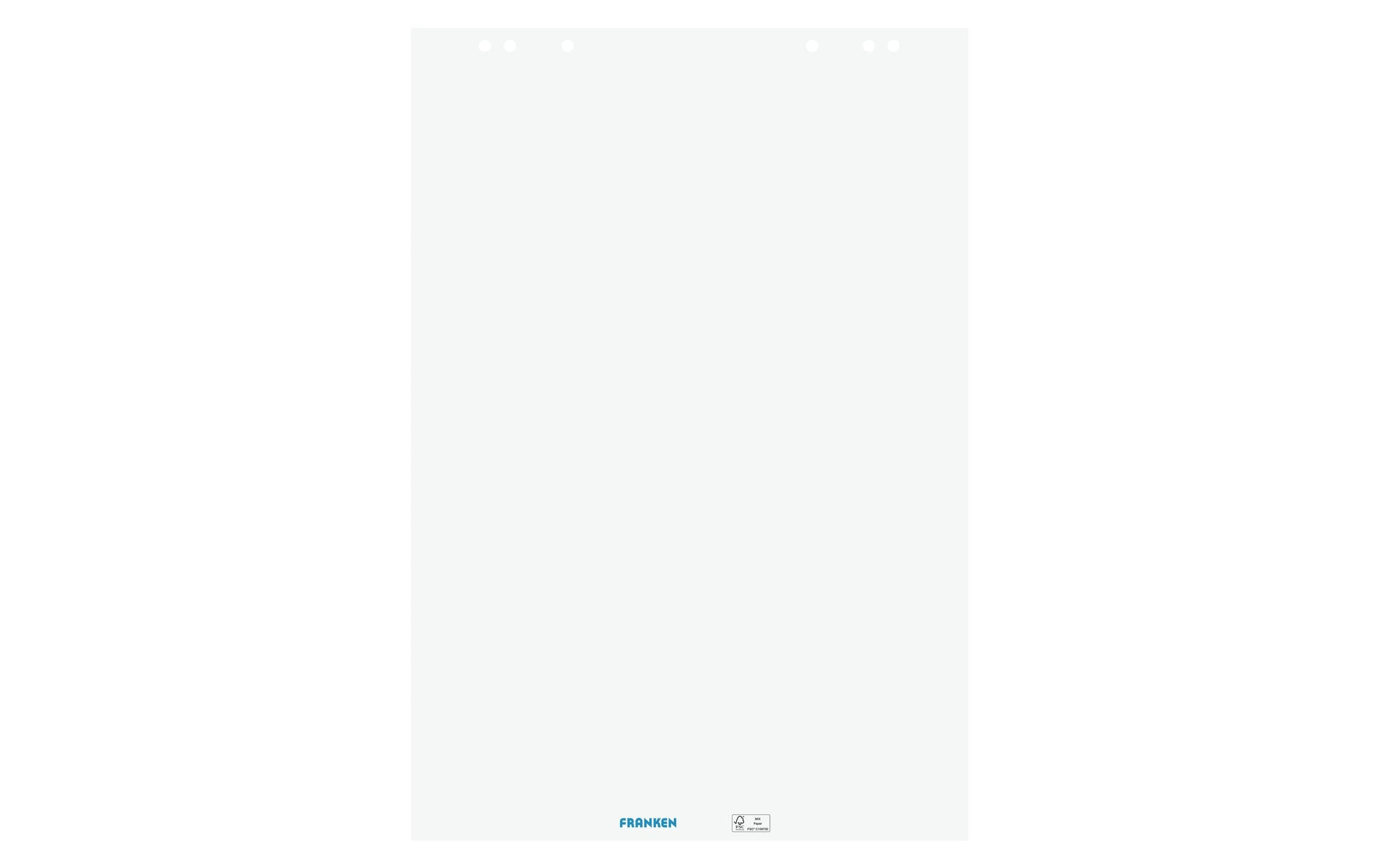 Franken Flipchart-Block F2120 – 68 × 98 cm, 20 Blatt/Block, 5 Blöcke, blanko, weiss, Papier, mit Lochung
