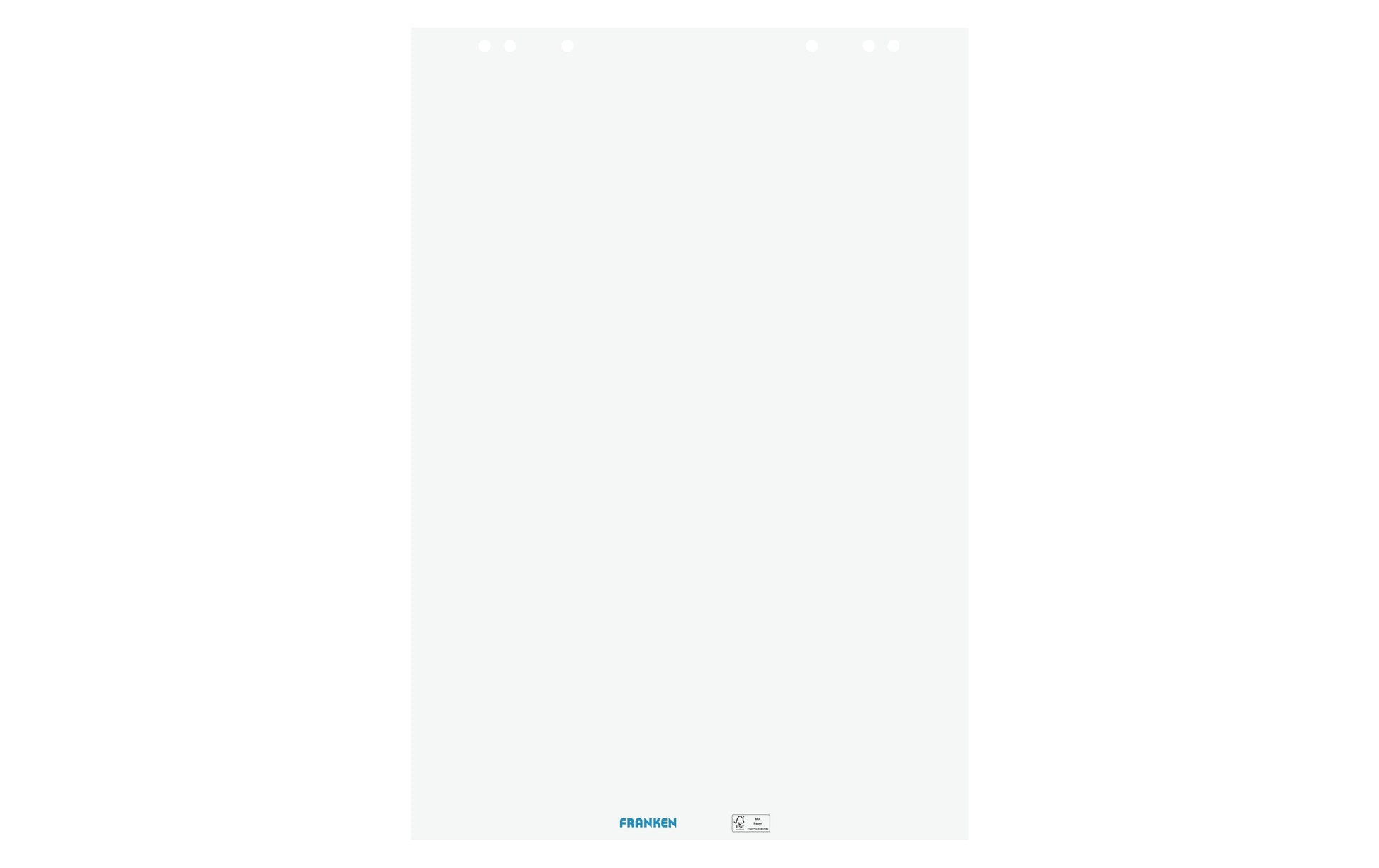 Franken Flipchart-Block F2120 – 68 × 98 cm, 20 Blatt/Block, 5 Blöcke, blanko, weiss, Papier, mit Lochung