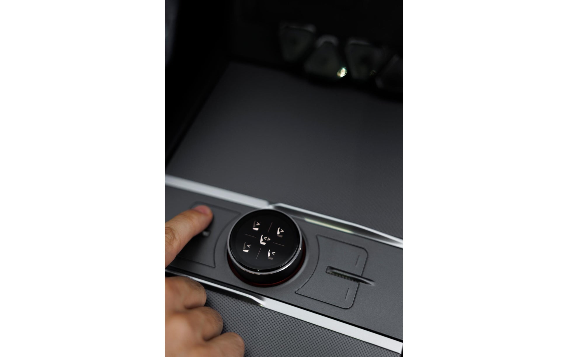 Enhance Smarter Drehknopf Mittelkonsole – für Tesla Model Y Juniper 2025+ – 230×80×100 mm – schwarz/grau