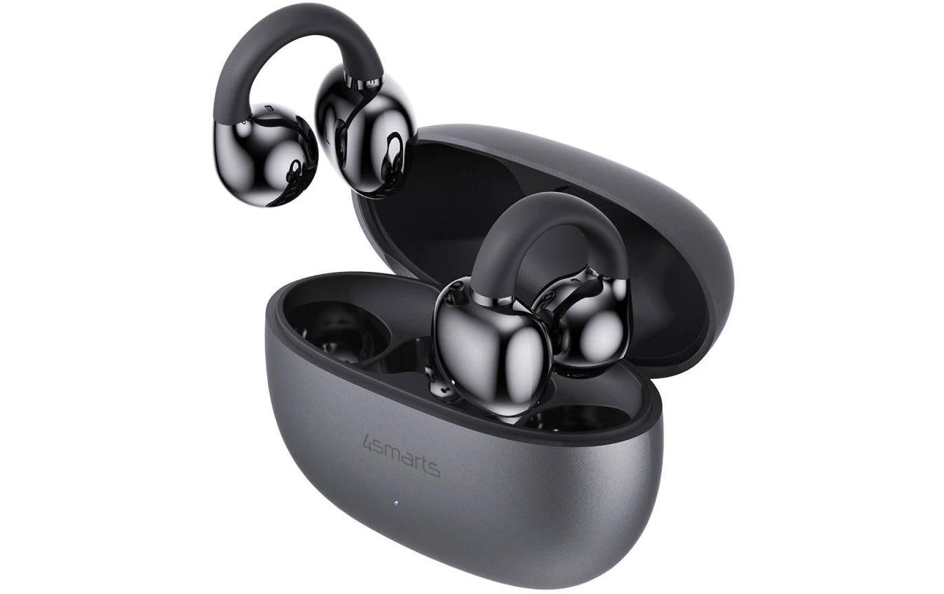 4smarts SkyBuds Clip – Gaming-Headset, Ohrbügel – Bluetooth, offen, Sprachsteuerung – Grau – bis 6 h