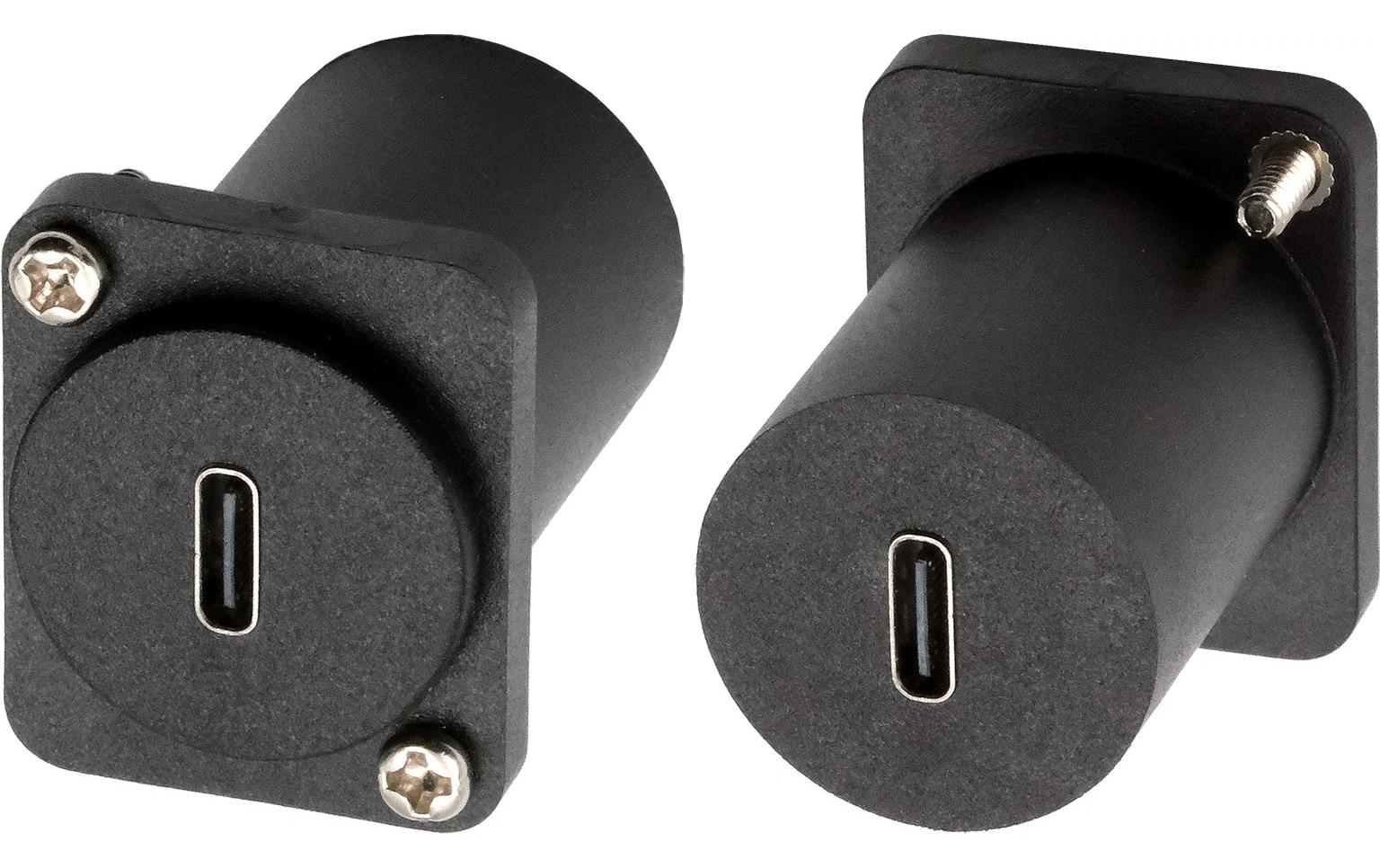 EXSYS USB-Adapter USB-C auf USB-C – USB 3.2 Gen 1 (5 Gbit/s) – Power Delivery – Schwarz
