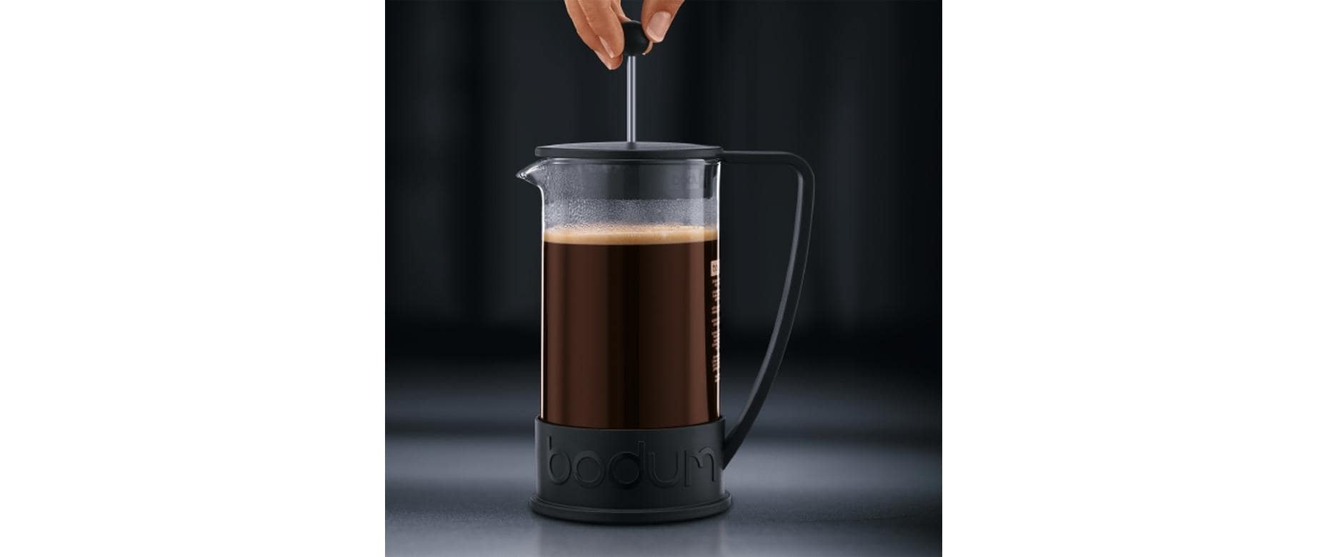 Bodum Brazil French Press Kaffeebereiter – 1 l, 8 Tassen, Schwarz/Transparent