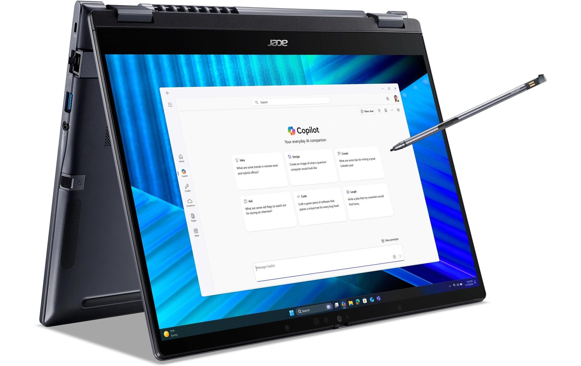 Acer TravelMate TMP414RN-55-TCO-75GR Hybrid (2-in-1) – Wi‑Fi, Ethernet, Bluetooth