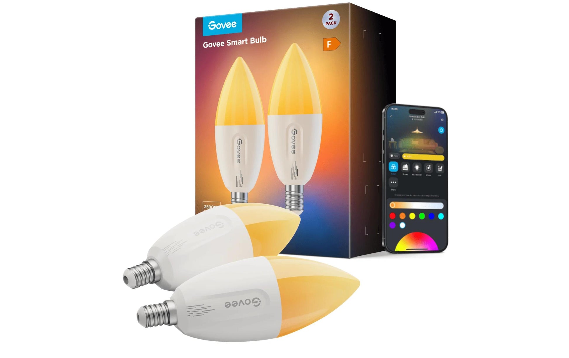 Govee Smart-Leuchtmittel E14 – RGB+CCT, 450 lm, 5 W, Bluetooth – für Amazon Alexa