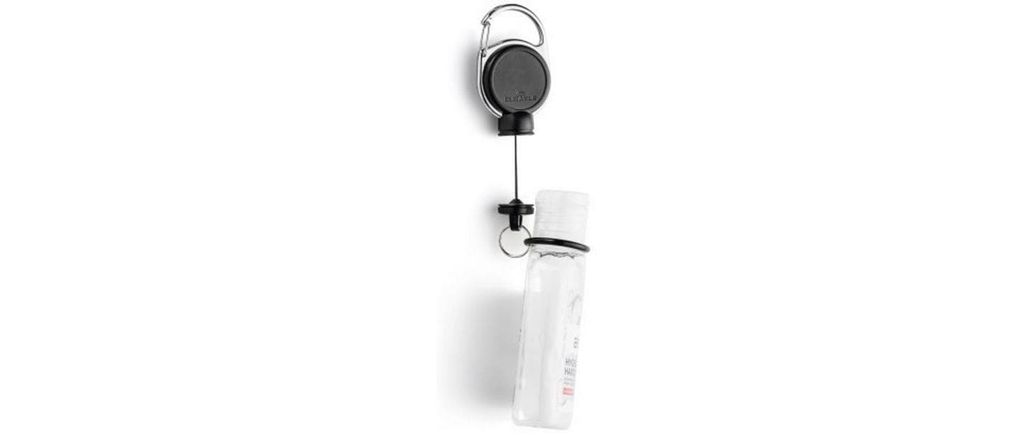 Durable Jojo Extra Strong Schlüsselanhänger – schwarz, mit Metallclip, L 600 mm – für 250 ml Flaschen
