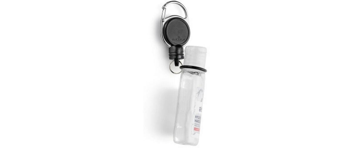 Durable Jojo Extra Strong Schlüsselanhänger – schwarz, mit Metallclip, L 600 mm – für 250 ml Flaschen