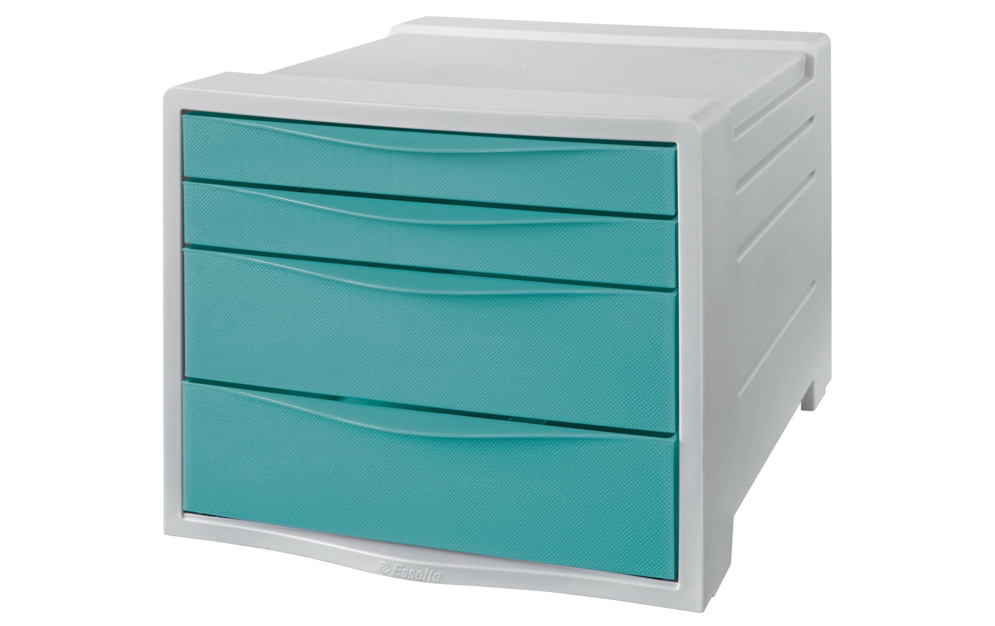 Esselte Colour'ICE Schubladenelement – 4 Schubladen, weiss/blau, Polystyrol (PS), B 245 × H 365 × T 285 mm