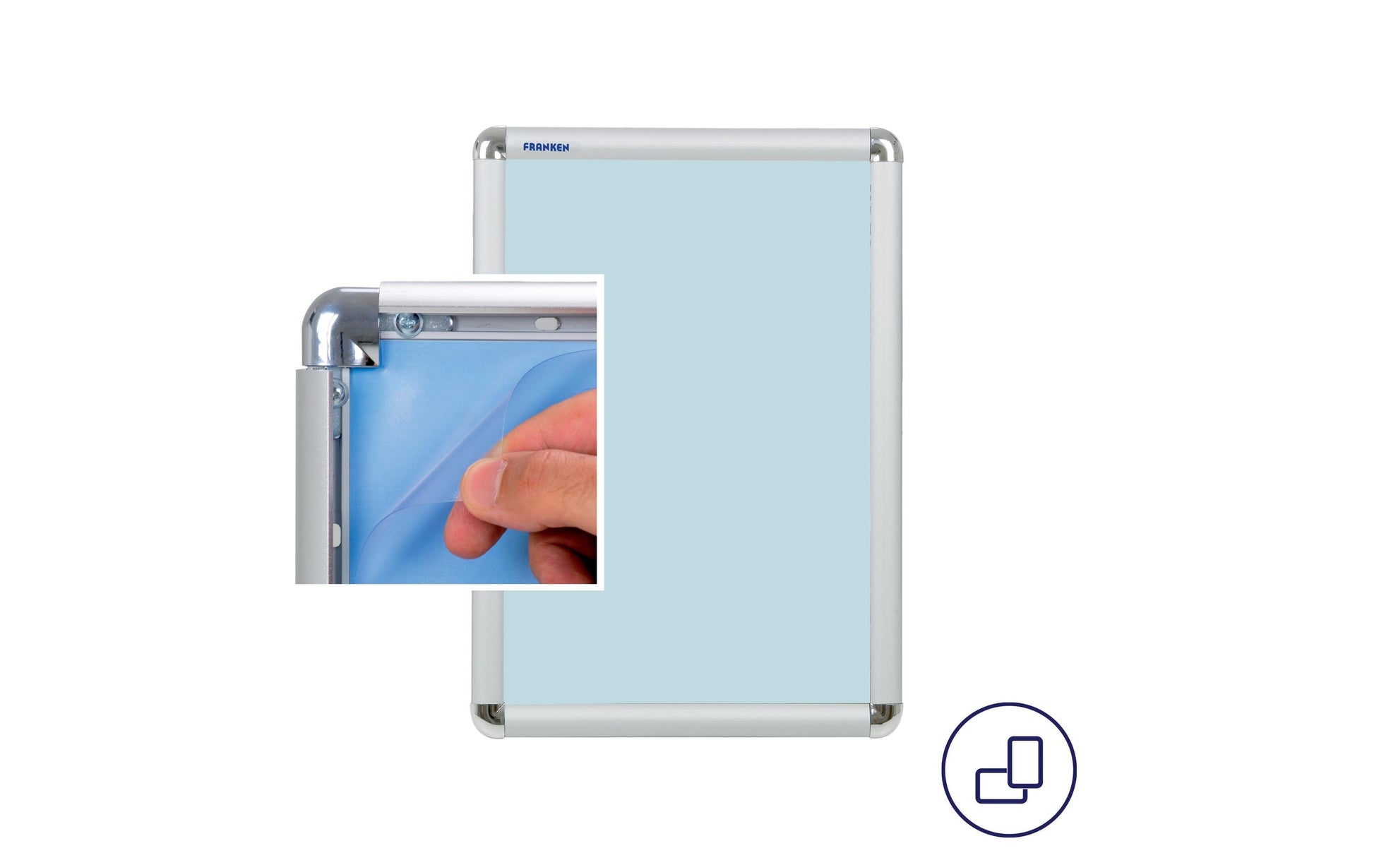 Franken Plakatrahmen – für A3 – Klapprahmen – Silber – Aluminium – 327×450×12 mm