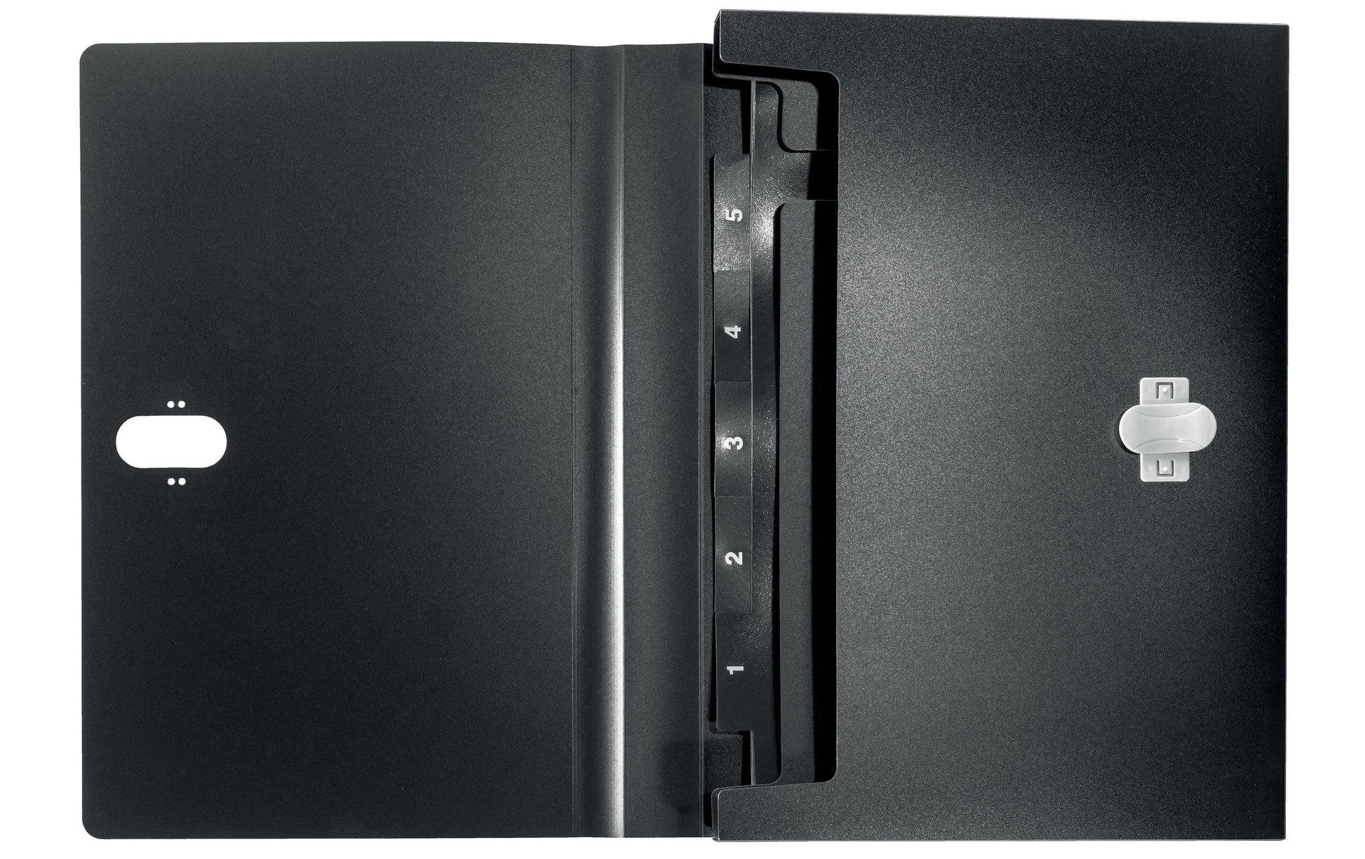 Leitz Fächermappe A4 – Druckknopf, Kunststoff, schwarz, bis 250 Blatt