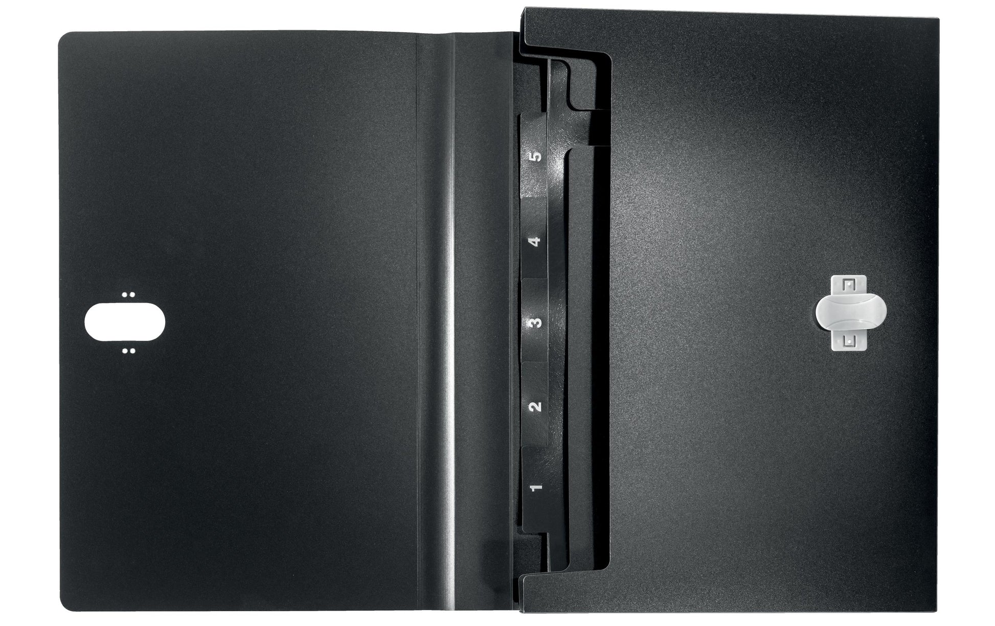 Leitz Fächermappe A4 – Druckknopf, Kunststoff, schwarz, bis 250 Blatt