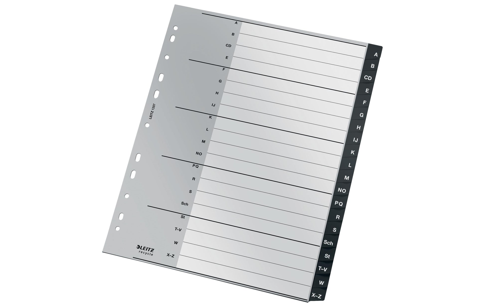 Leitz Register A4 Überbreit – Alphabetisch A–Z, 20 Taben, PP Schwarz/Weiss, 20-fach, Geeignet für Zeigetaschen