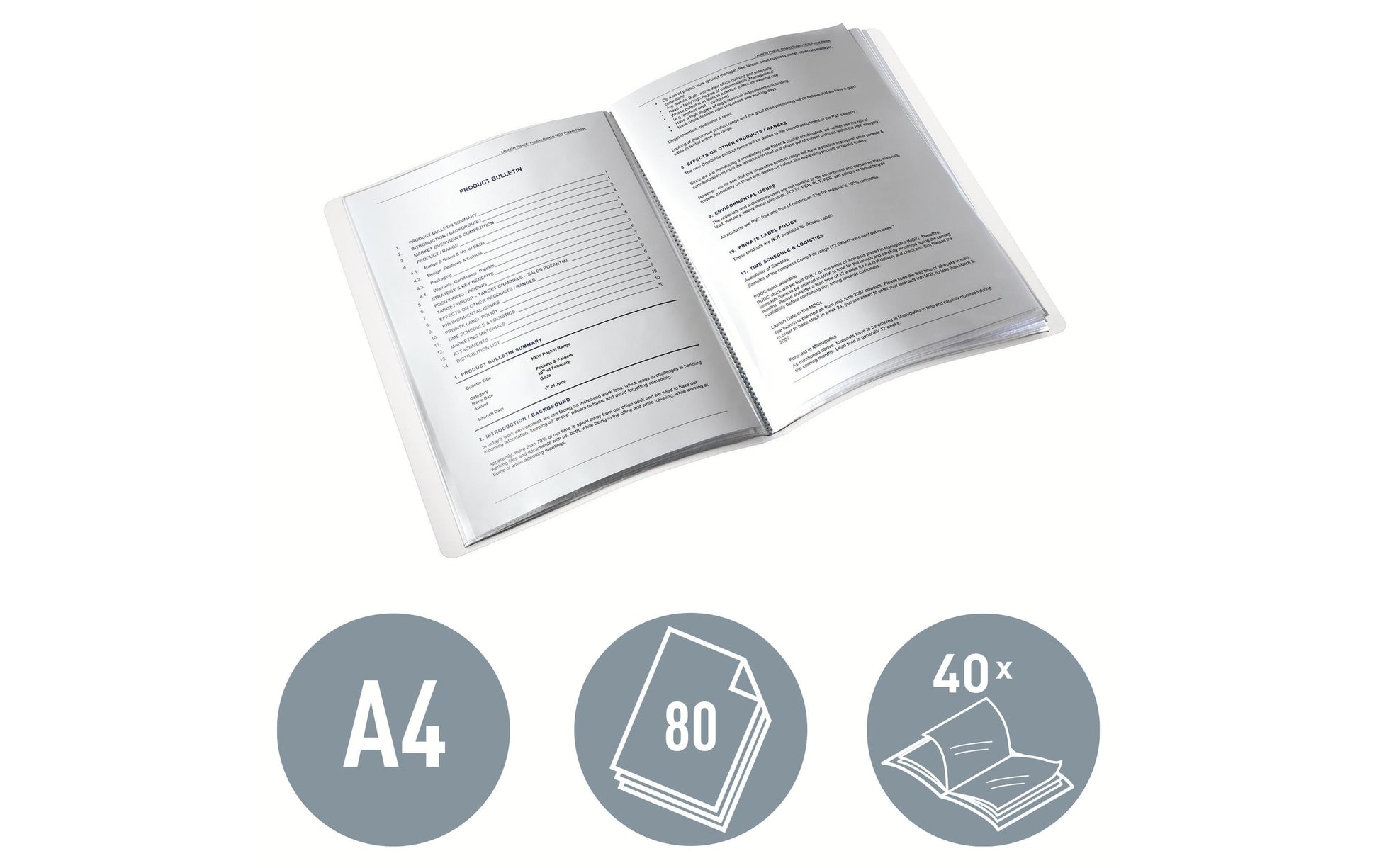 Leitz Sichtbuch, für A4, 40 Hüllen – Polypropylen (PP) – blau