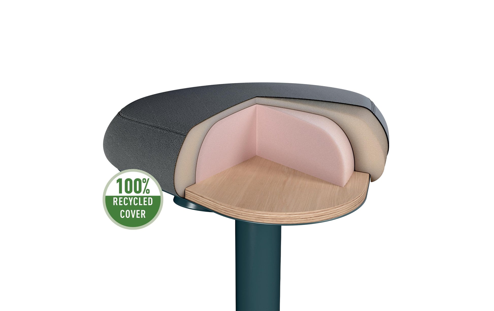Leitz Hocker Ergo Active – Sitzhöhe 46 cm, 110 kg, Dunkelgrau