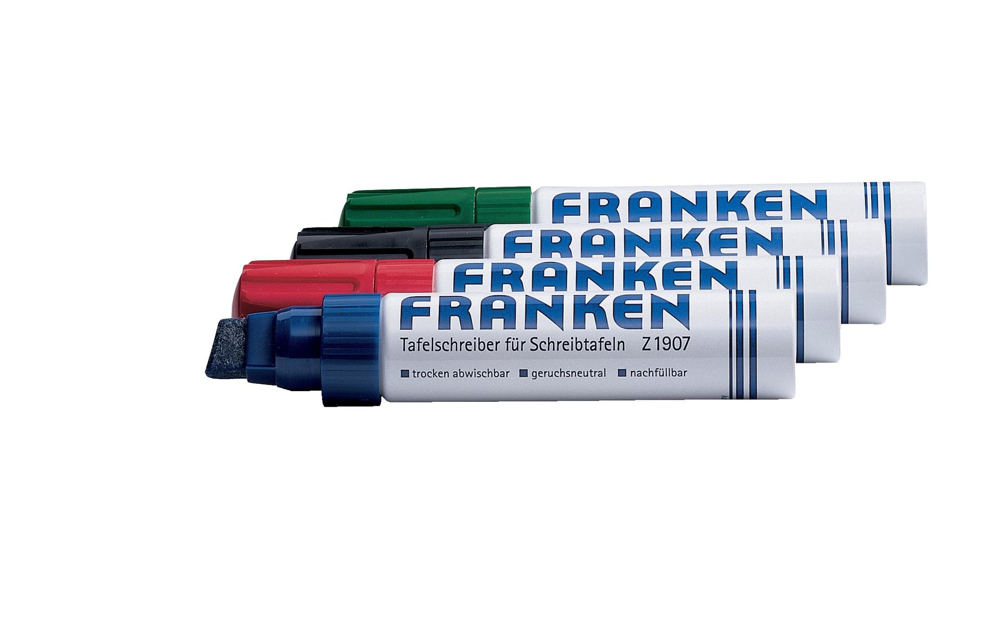 Franken Whiteboard-Marker – 4 Farben, 4 Stück, trocken abwischbar, nachfüllbar – für Whiteboards