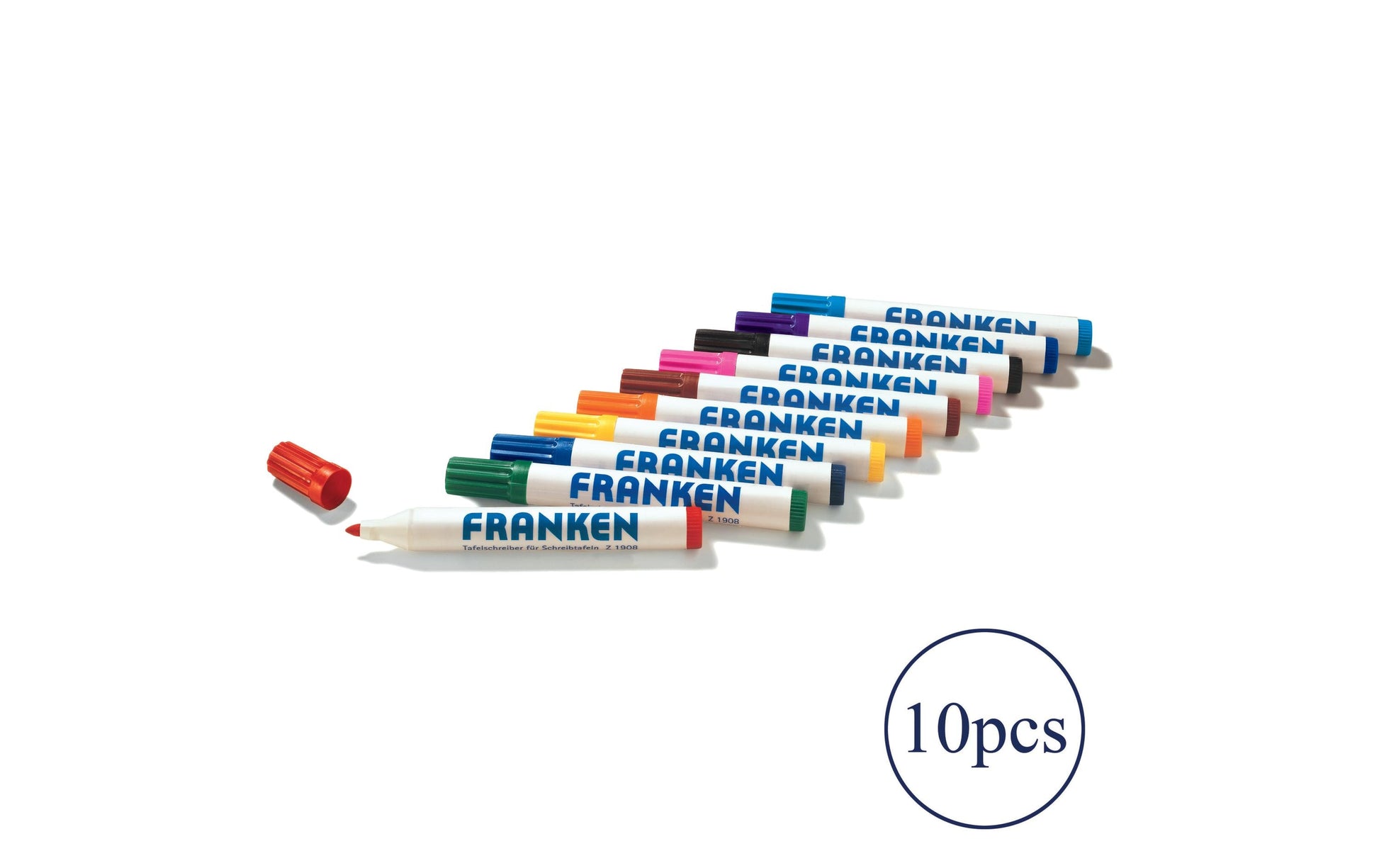Franken Z1901 Whiteboard-Marker – 2–6 mm, sortiert, 10 Stk., nachfüllbar, geruchlos – für Whiteboards
