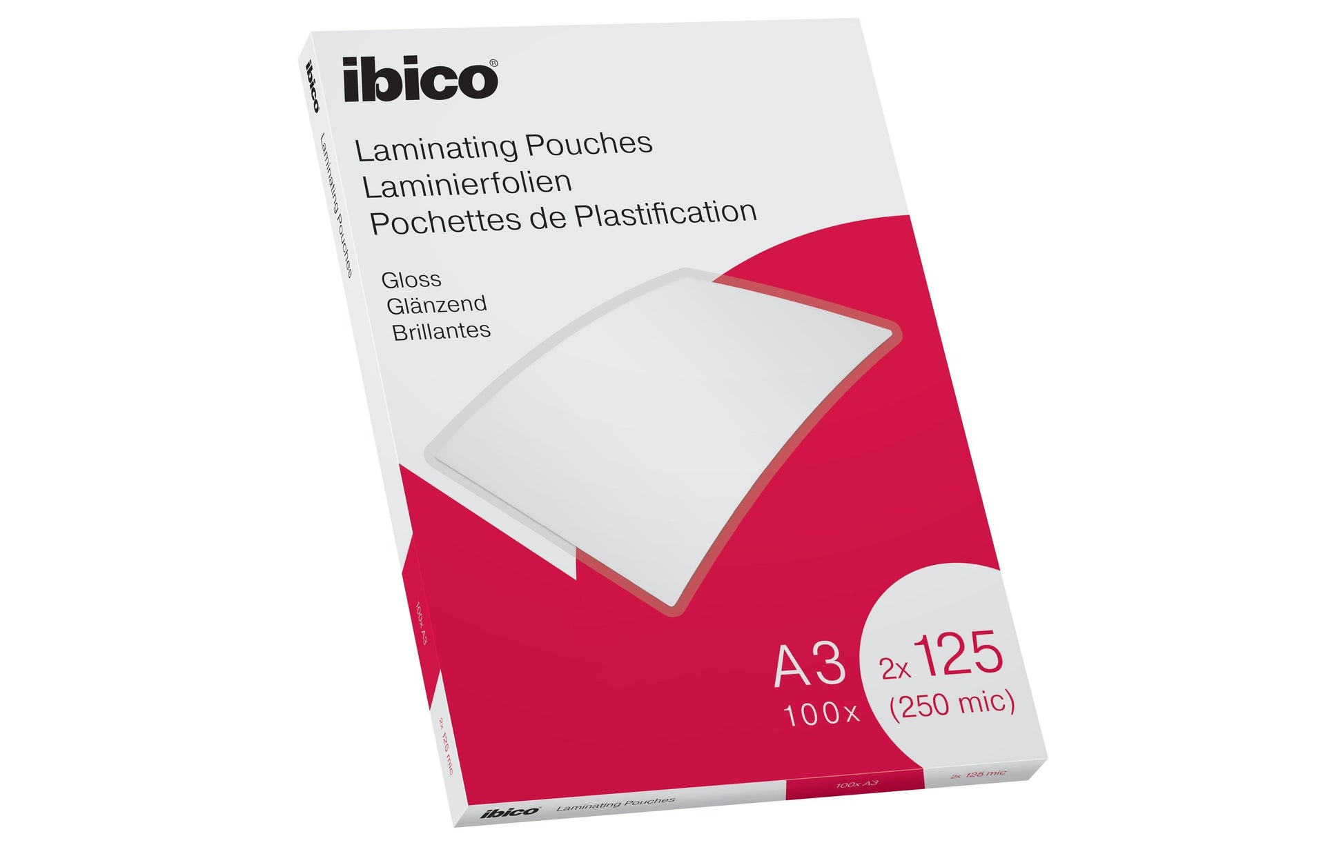 Ibico Laminierfolien A3, glänzend – 125 µm, 303 × 426 mm, 100 Stk.