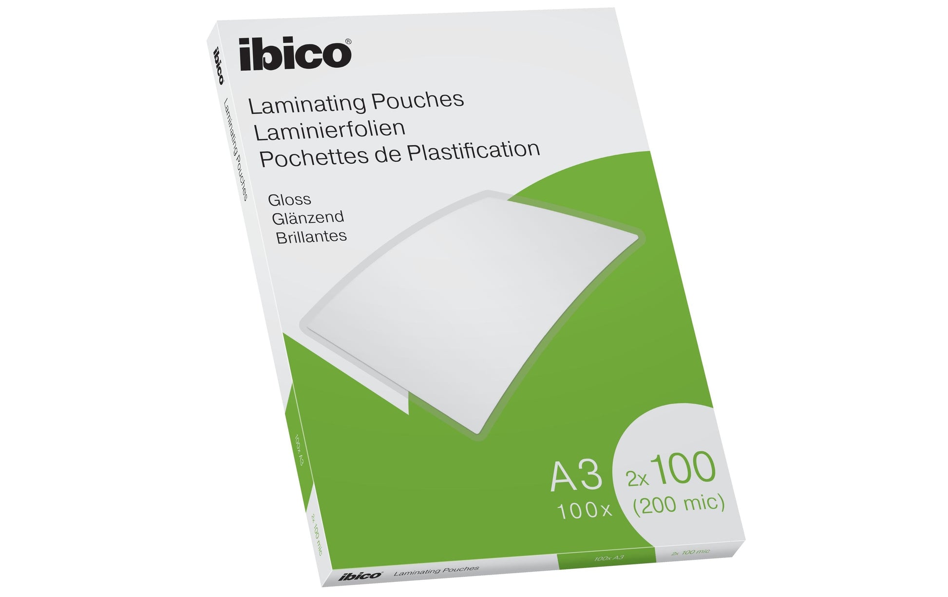 Ibico Laminierfolien A3, glänzend – 100 µm, 303 × 426 mm, 100 Stk.