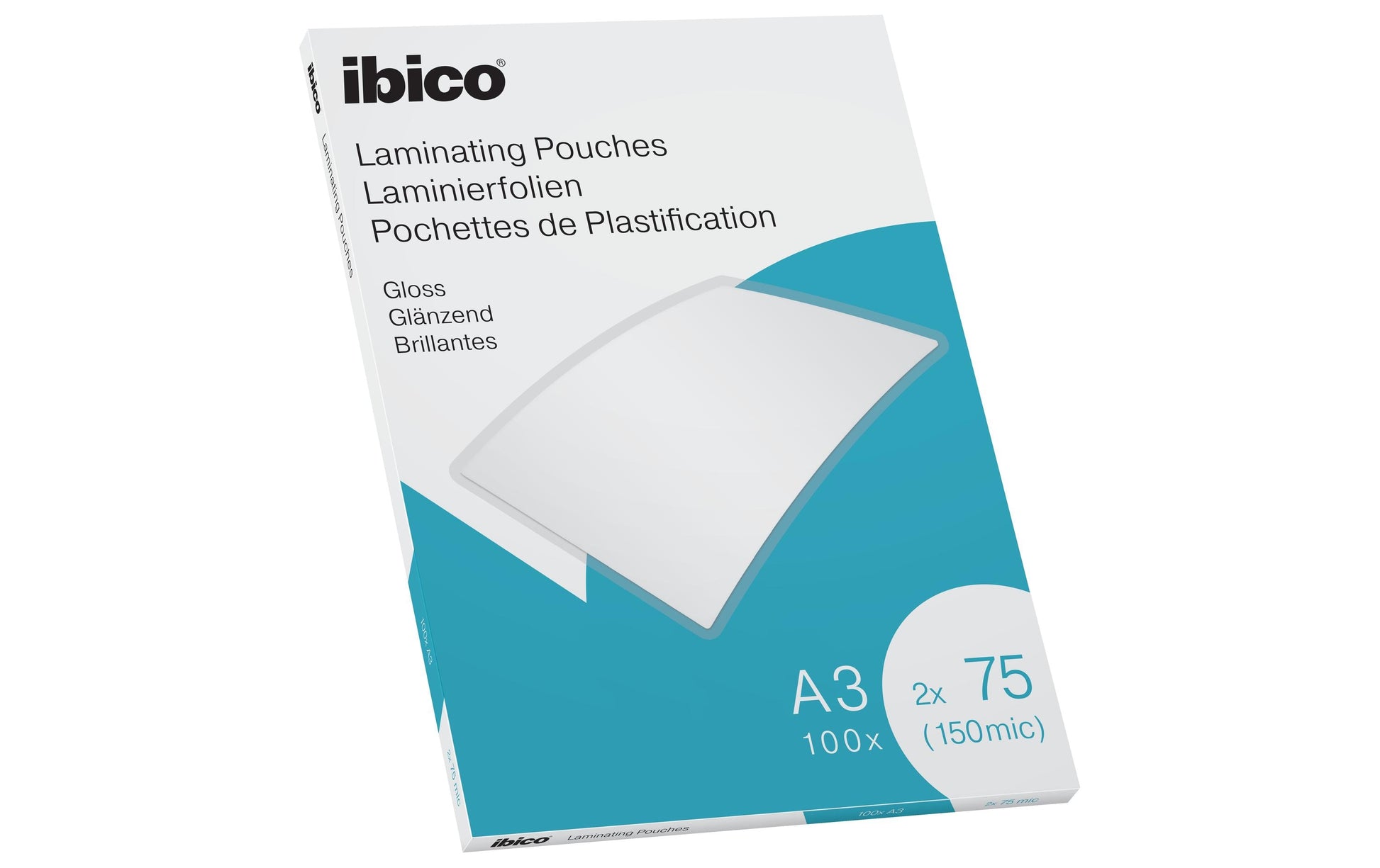 Ibico Laminierfolien A3, glänzend – 75 µm, 303 × 426 mm, 100 Stk.
