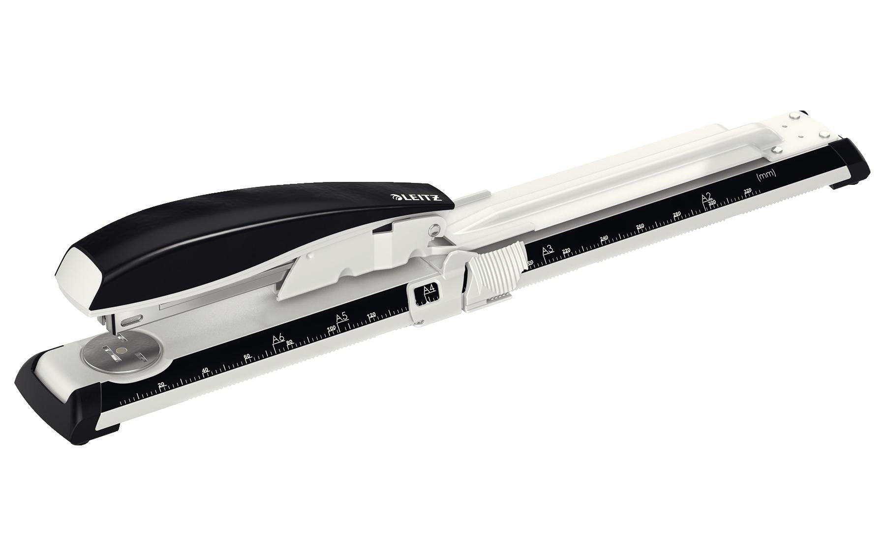 Leitz NeXXt 5560 – Langarmhefter, 40 Blatt, für 24/6, 26/6, 24/8, Einlegetiefe 300 mm, schwarz