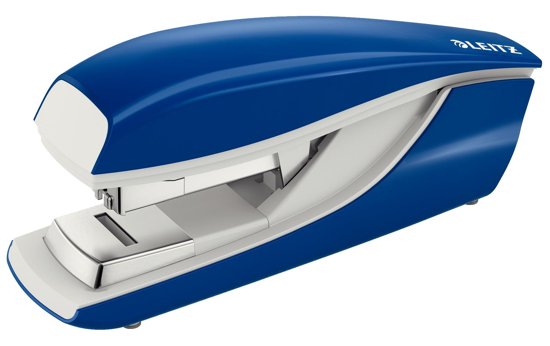 Leitz 5523 Hefter, 40 Blatt, für 24/6, 26/6, 24/8, Flat-Clinch, Einlegetiefe 38 mm, blau