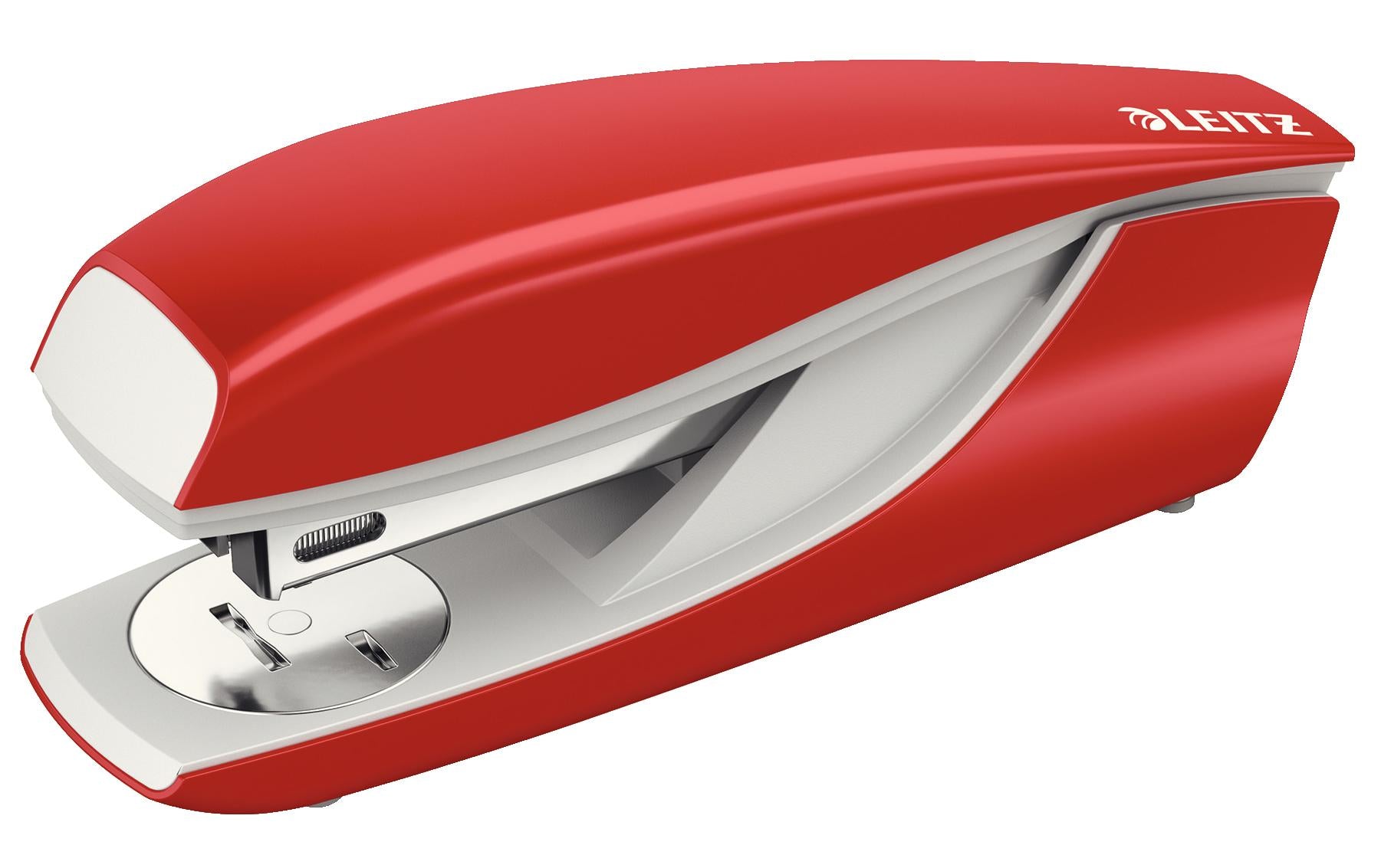 Leitz NeXXt 5502 – Hefter, Oberlademechanik, integrierter Klammernentferner, Einlegetiefe 38 mm, rot