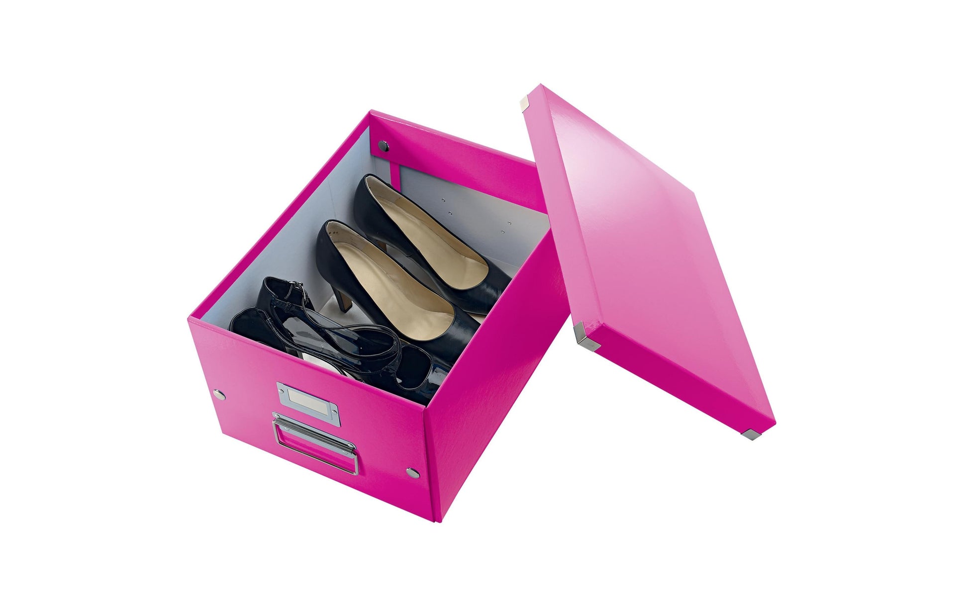 Leitz Click&Store Aufbewahrungsbox 17 l – für A4, mit Deckel, stapelbar, mit Tragegriff, pink, PP
