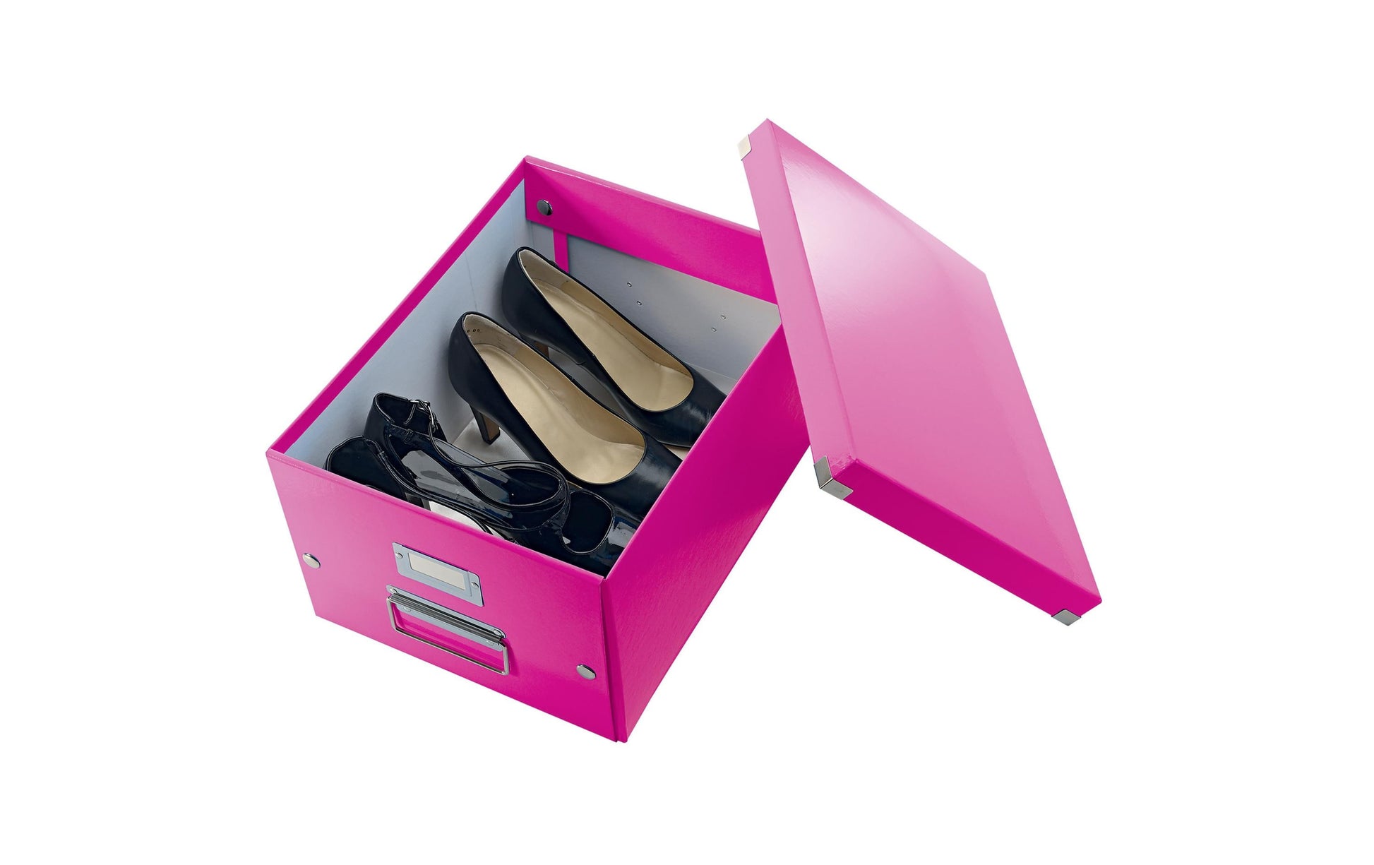Leitz Click&Store Aufbewahrungsbox 17 l – für A4, mit Deckel, stapelbar, mit Tragegriff, pink, PP