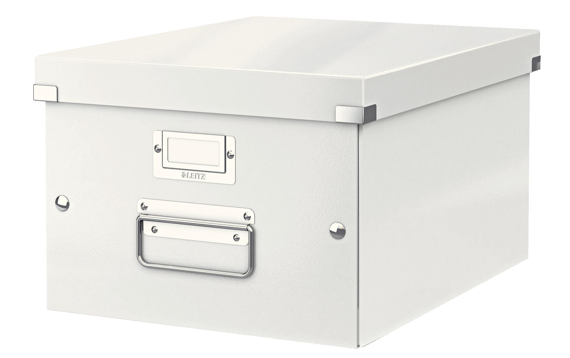 Leitz Click&Store Aufbewahrungsbox 17 l – für A4, mit Etikettenhalter, mit Tragegriff, stapelbar, weiss