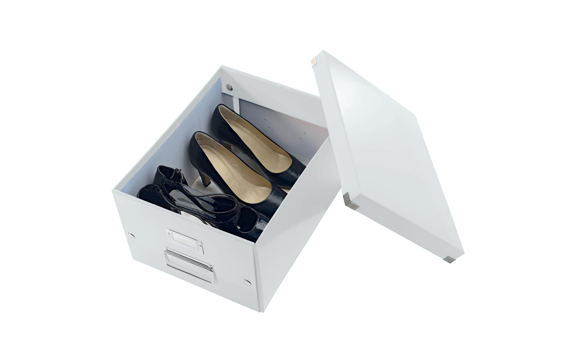 Leitz Click&Store Aufbewahrungsbox 17 l – für A4, mit Etikettenhalter, mit Tragegriff, stapelbar, weiss