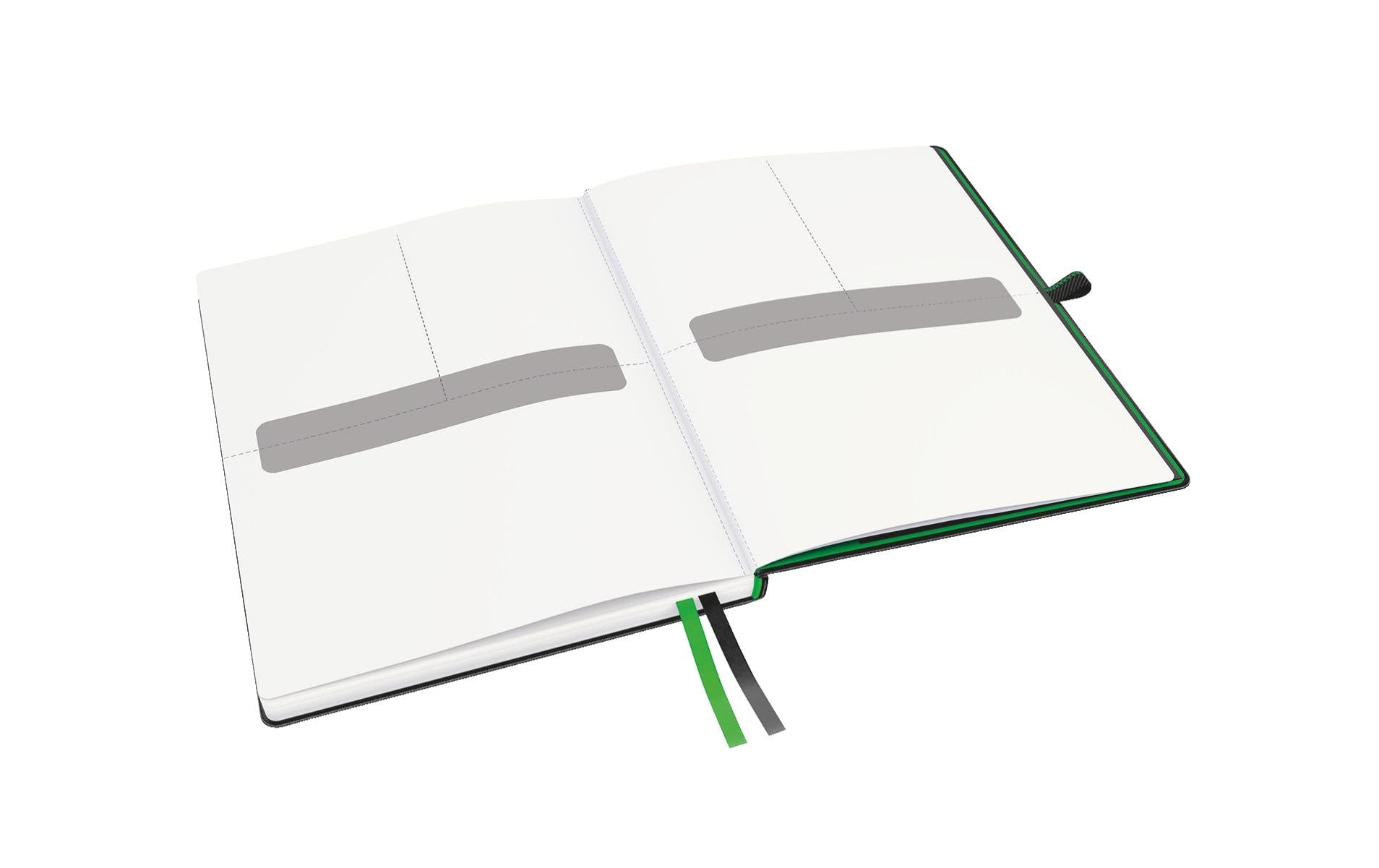 Leitz Notizbuch – 187 × 244 mm – 80 Blatt – 100 g/m², perforiert, Gummiband, Stiftschlaufe, schwarz, FSC