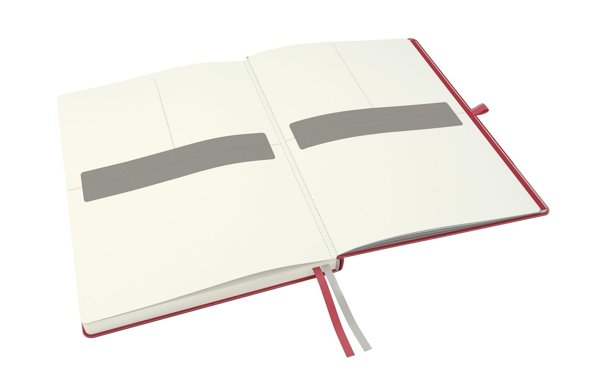 Leitz Notizbuch – A4 – kariert – 80 Seiten – 100 g/m² – Hardcover, Gummiband, Stiftschlaufe, rot, FSC