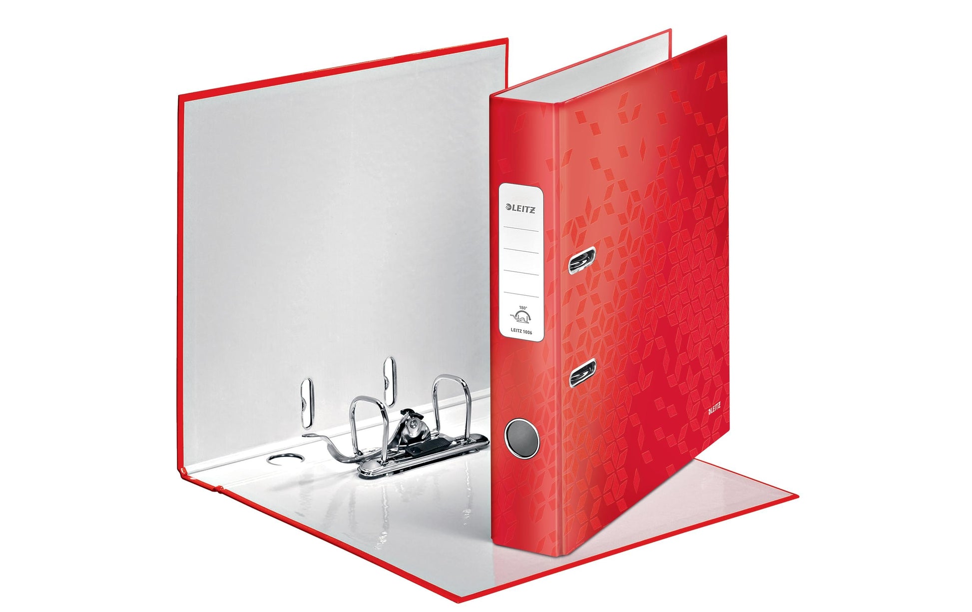 Leitz WOW 180° Ordner – für A4 – Rückenbreite 5,2 cm – Rot