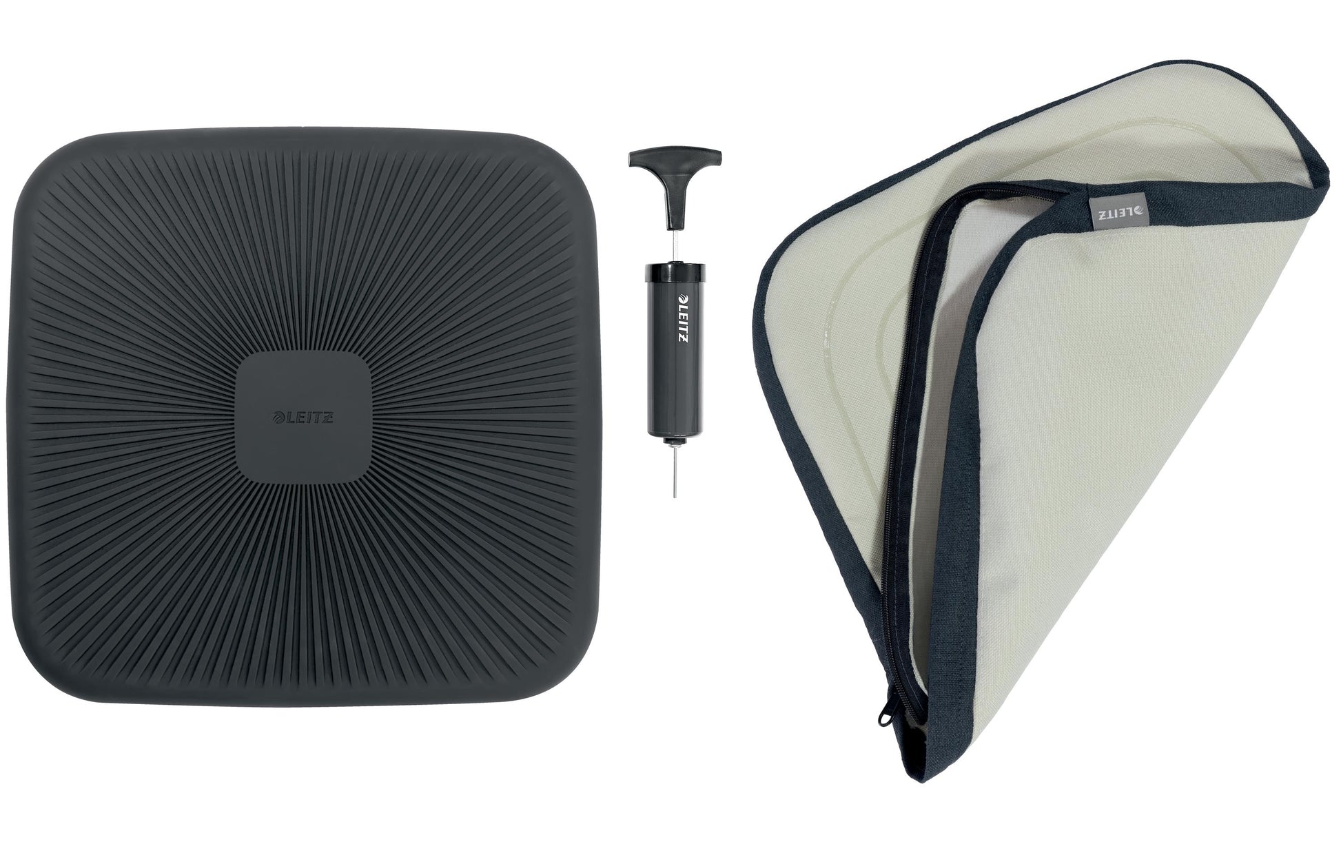 Leitz Ergo Active Sitzkissen – 38 × 43,5 × 7,5 cm, abnehmbarer Stoffbezug, grau