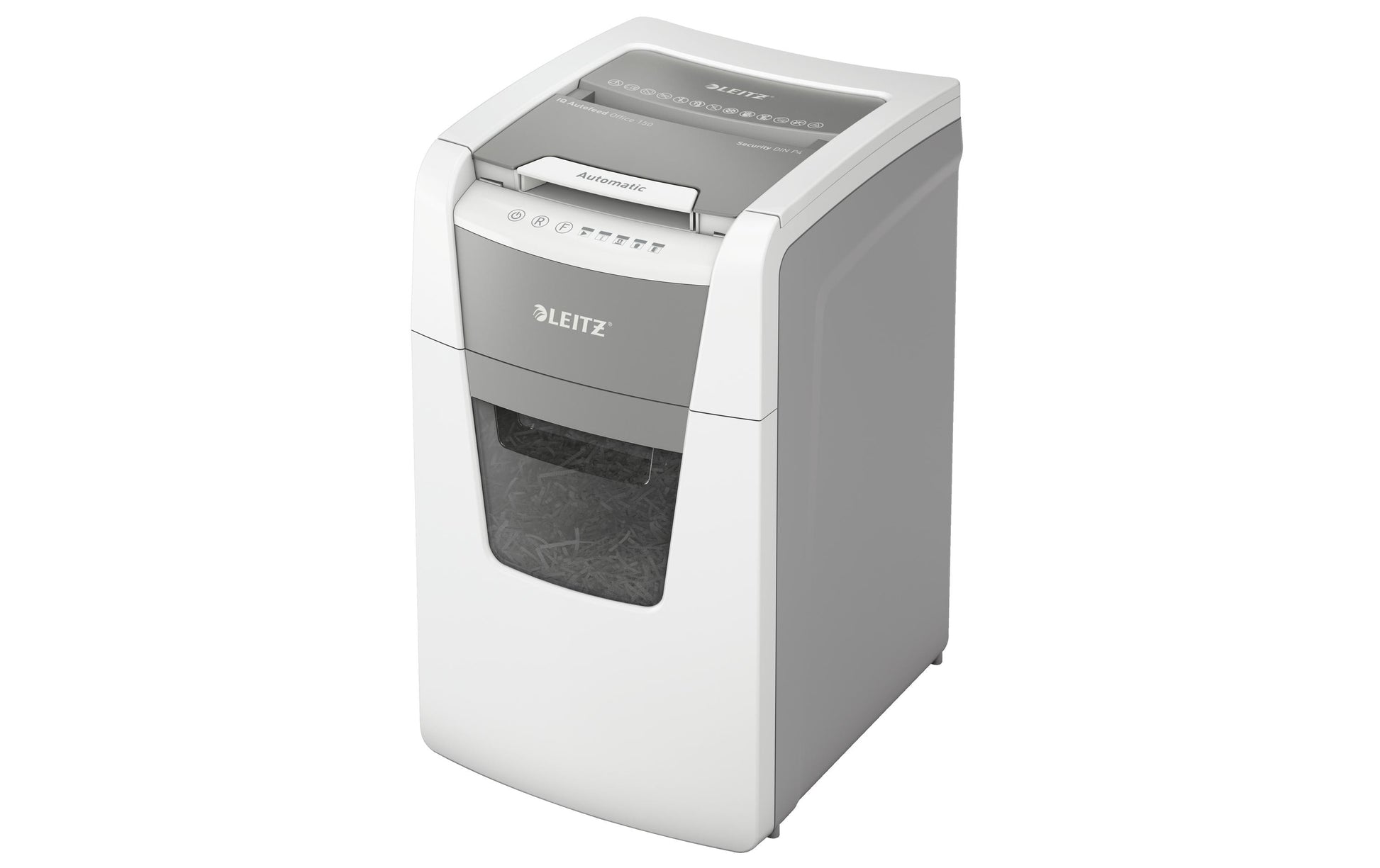 Leitz bürogeräte Leitz IQ Autofeed Office150 – Aktenvernichter mit Autofeed 150 Blatt, DIN P-4, Partikelschnitt 4 × 28 mm, 44 l