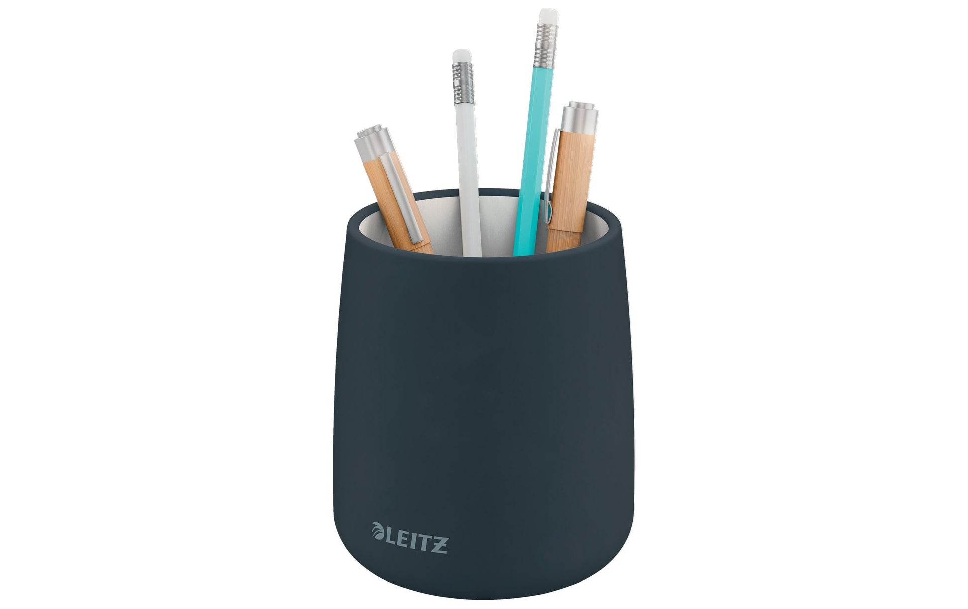 Leitz Stiftehalter – 1 Fach, Keramik, grau, Ø 87 × 105 mm, 1 Stück