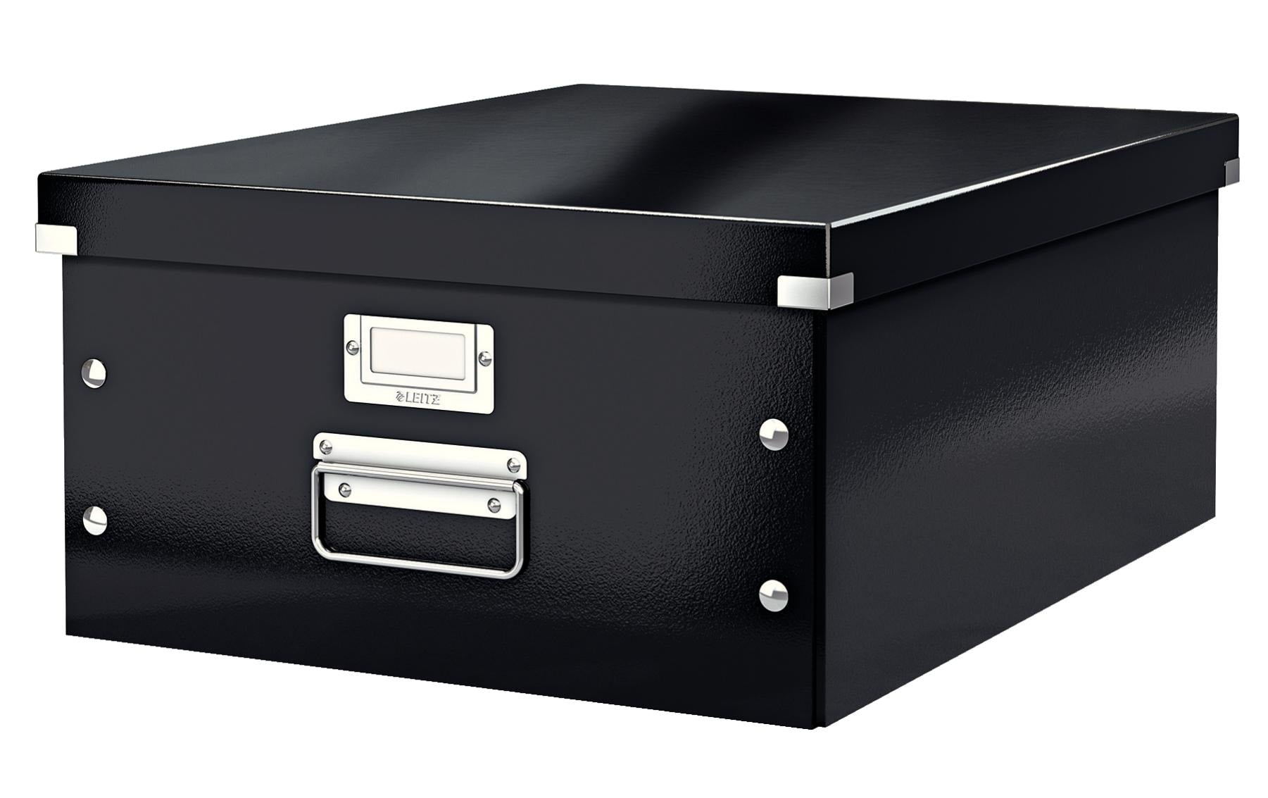 Leitz Click&Store Aufbewahrungsbox B 369 × H 200 × T 482 mm – für A3, mit Deckel, stapelbar, schwarz, Karton