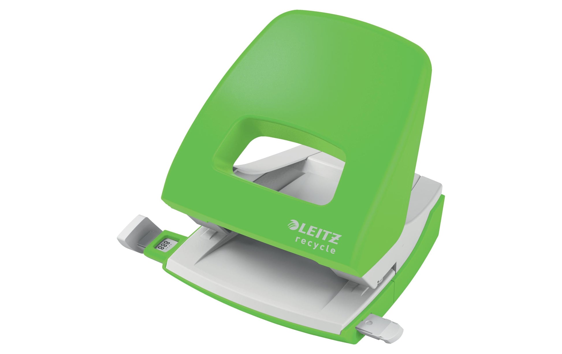 Leitz NeXXt Recycle Bürolocher – 2-Loch, Lochabstand 80 mm, 30 Blatt, bis A4, Ø5,5 mm – Grün