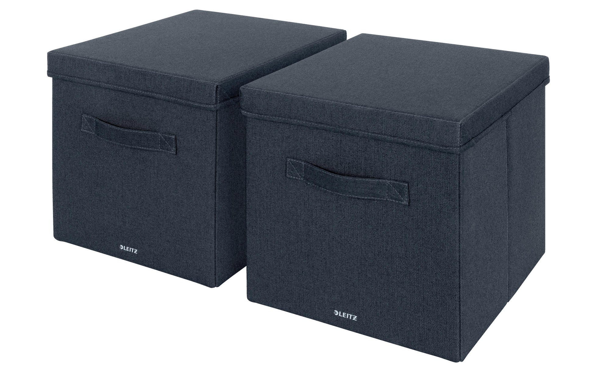 Leitz Klappbox – faltbar – Karton/Stoff – grau – 330 × 325 × 380 mm – Set 2-teilig